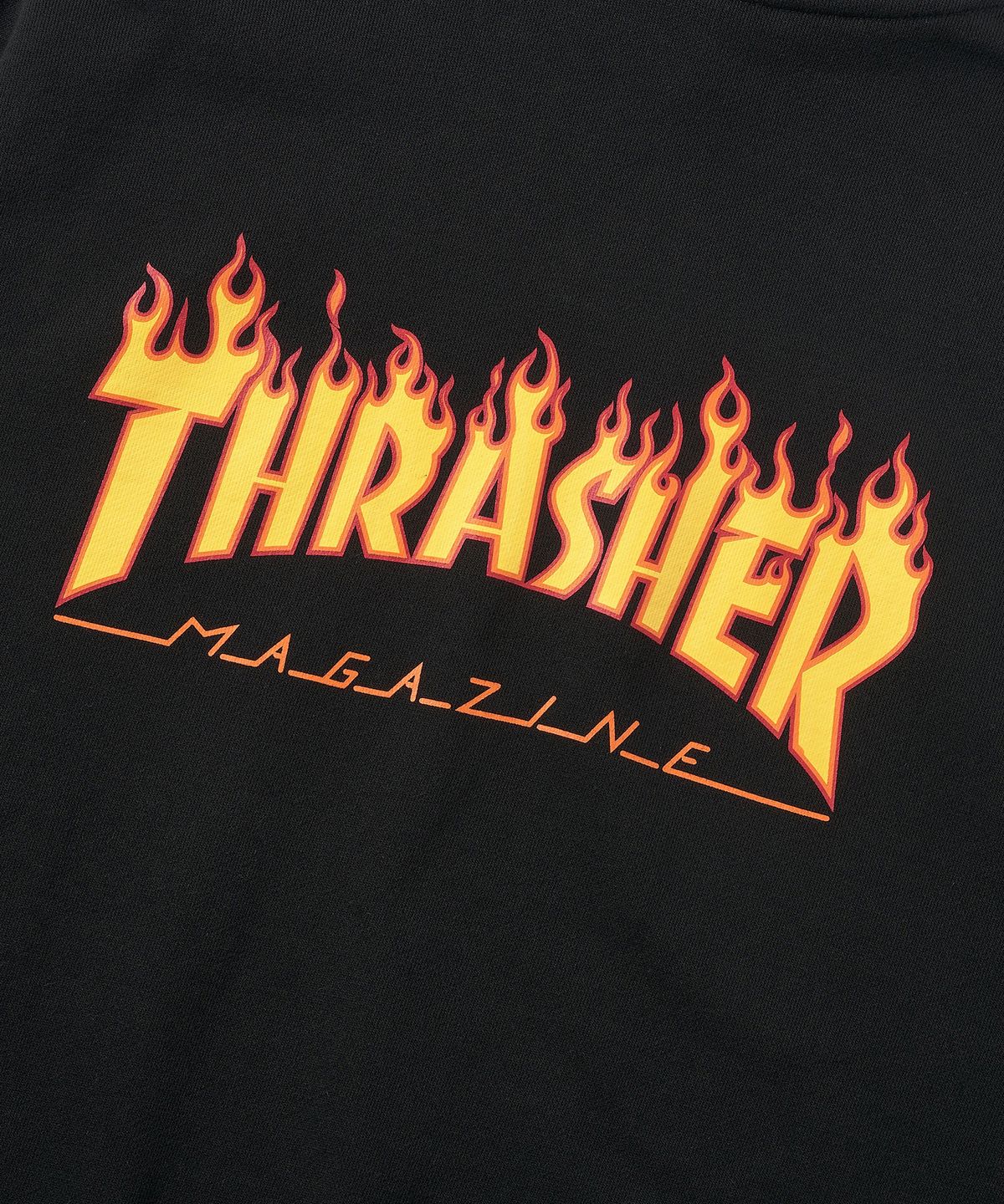 트레셔(THRASHER) 플레임 로고 집업 후디 블랙