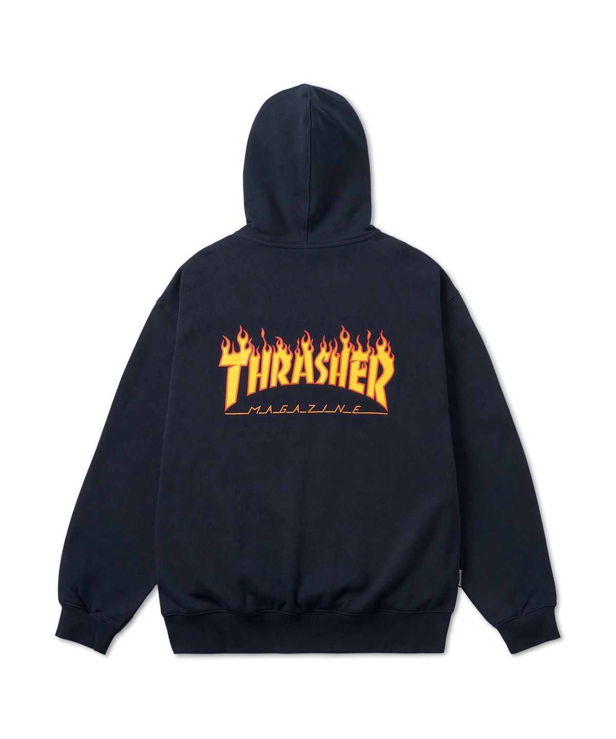 트레셔(THRASHER) 플레임 로고 집업 후디 네이비