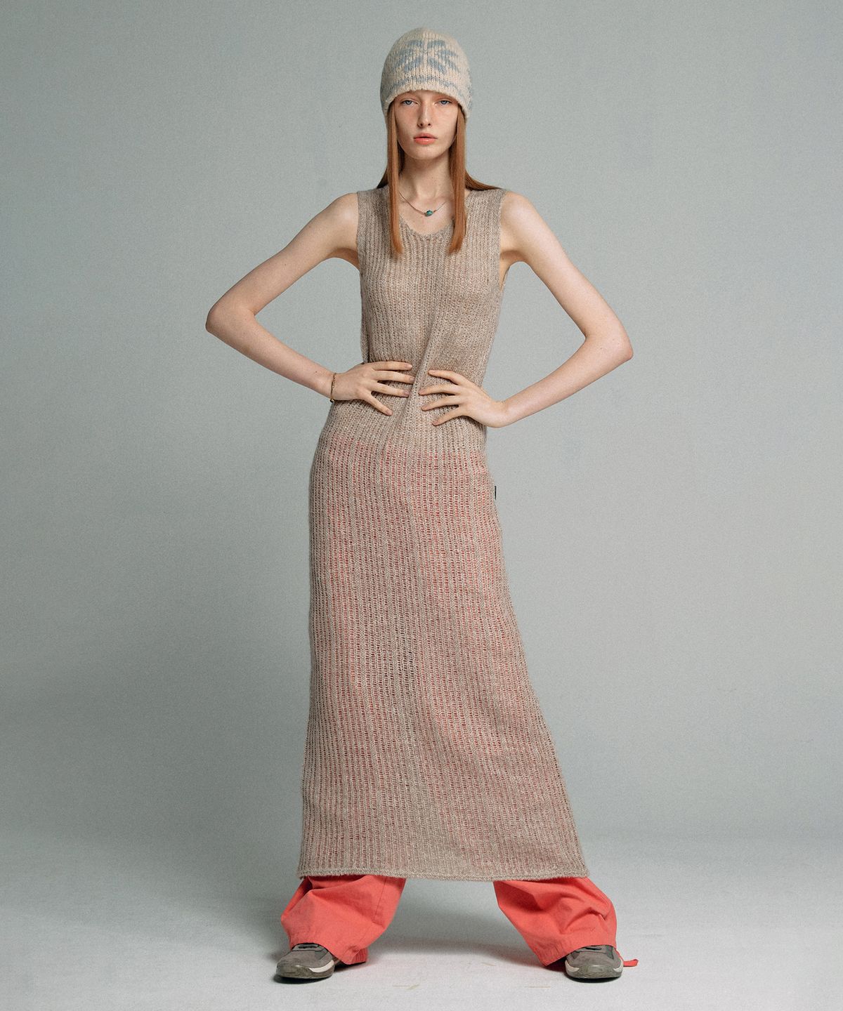 스컬프터(SCULPTOR) Blend Knit Maxi Dress Ivory