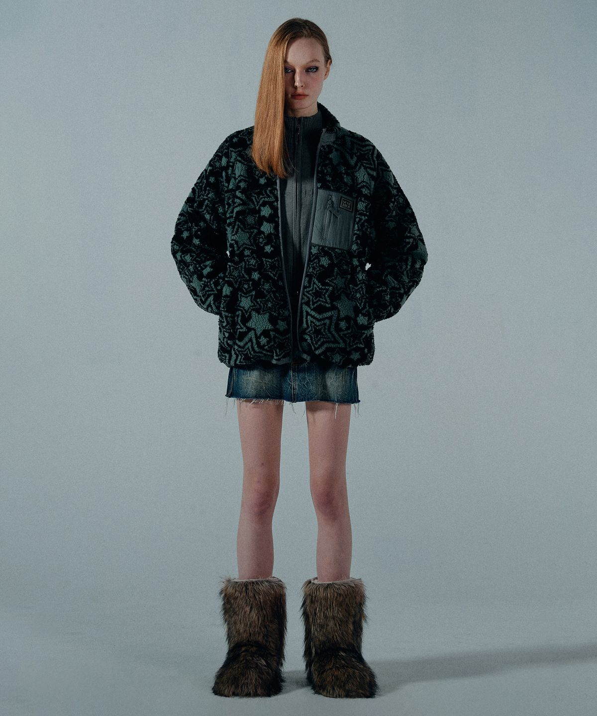 스컬프터(SCULPTOR) Sundry Color Sherpa Jacket Space Black