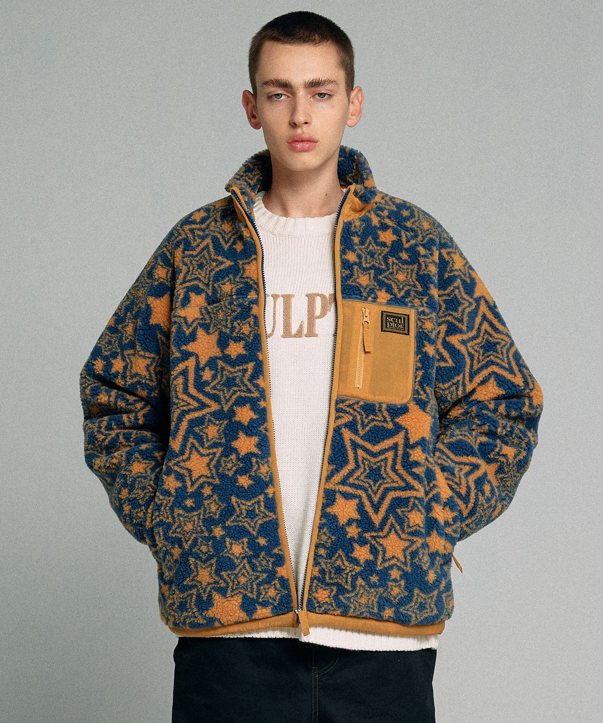 스컬프터(SCULPTOR) Sundry Color Sherpa Jacket Space Blue