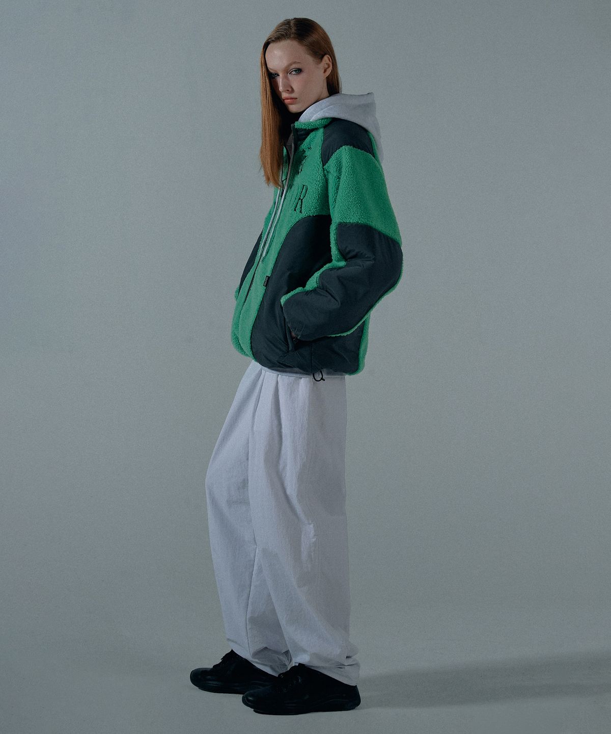 스컬프터(SCULPTOR) Racing Sherpa Jacket Acid Green/Charcoal