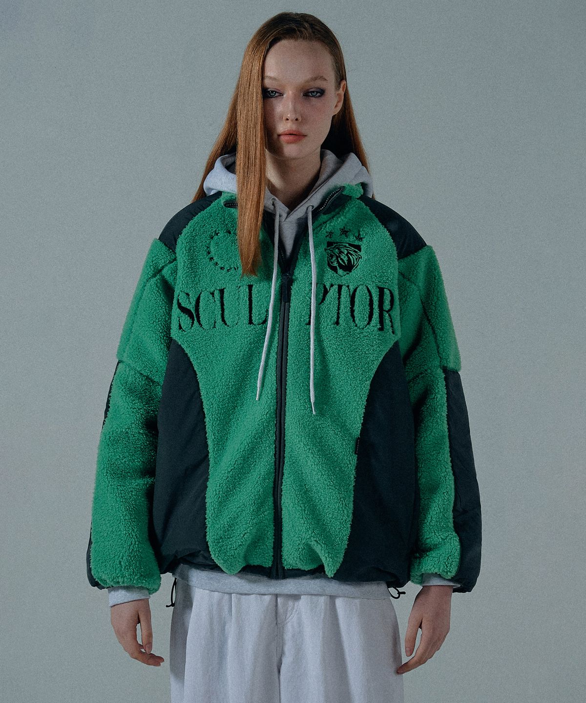 스컬프터(SCULPTOR) Racing Sherpa Jacket Acid Green/Charcoal