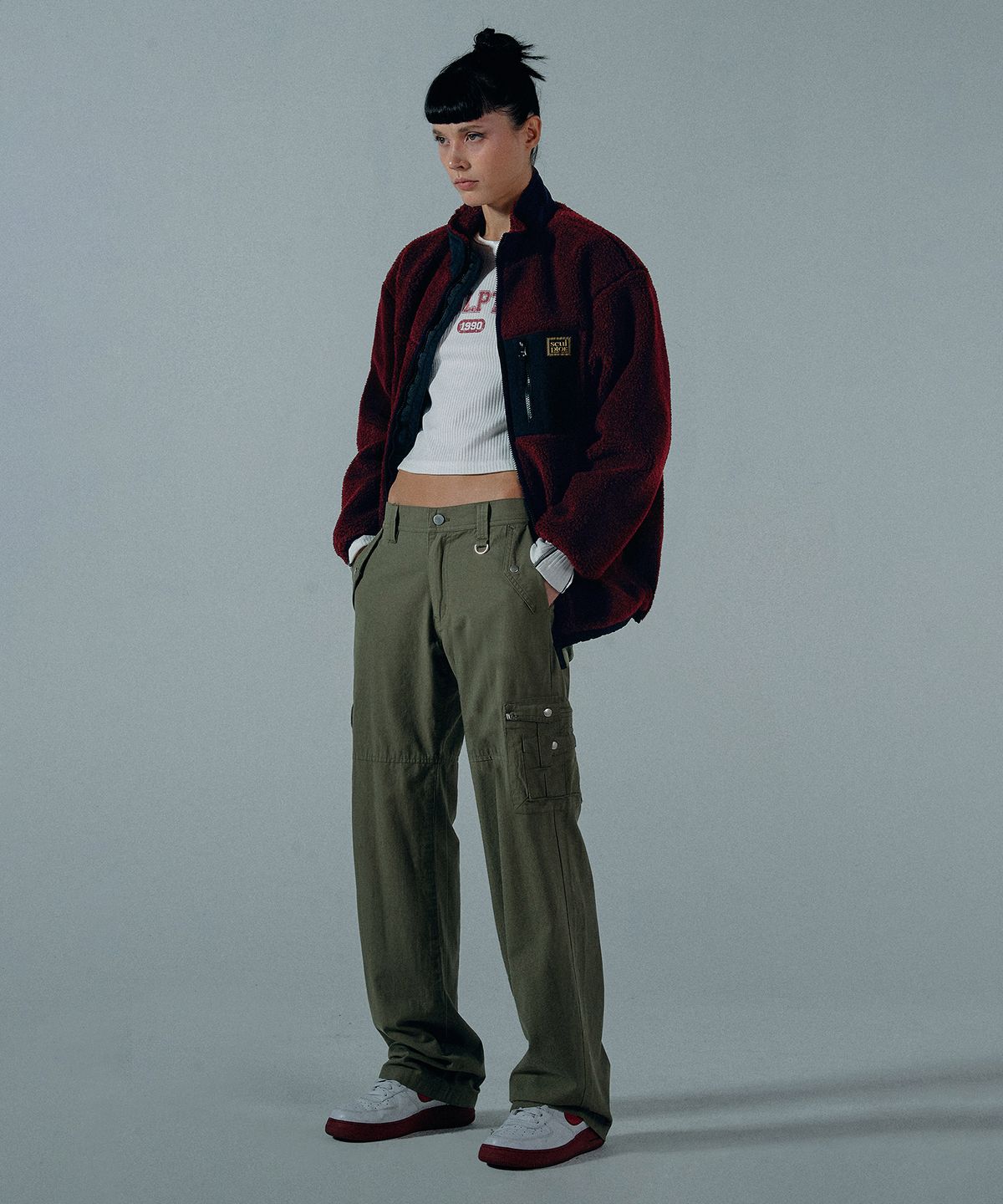 스컬프터(SCULPTOR) Fluffy Sherpa Jacket D.Red