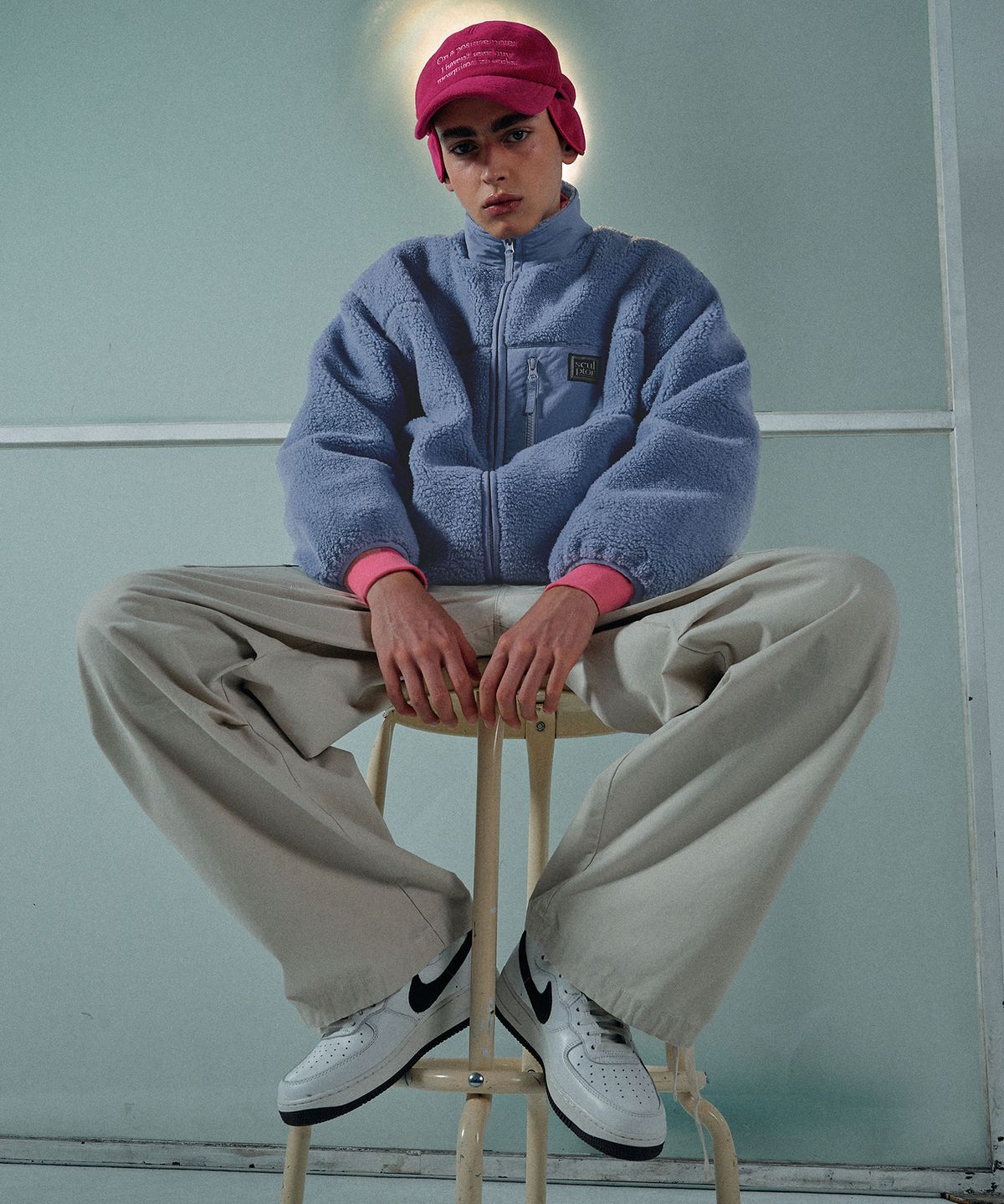 스컬프터(SCULPTOR) Fluffy Sherpa Jacket Baby Blue