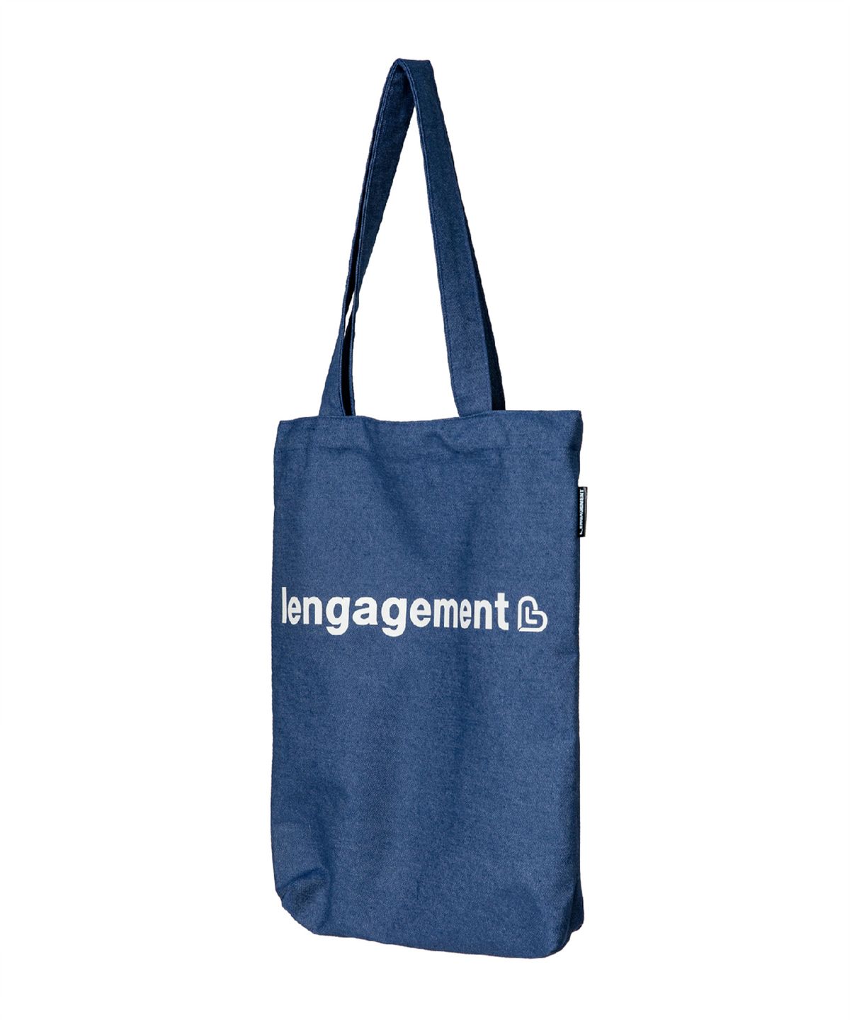 랑가주망(LENGAGEMENT) 스토리 로고 데님 에코백 [블루]