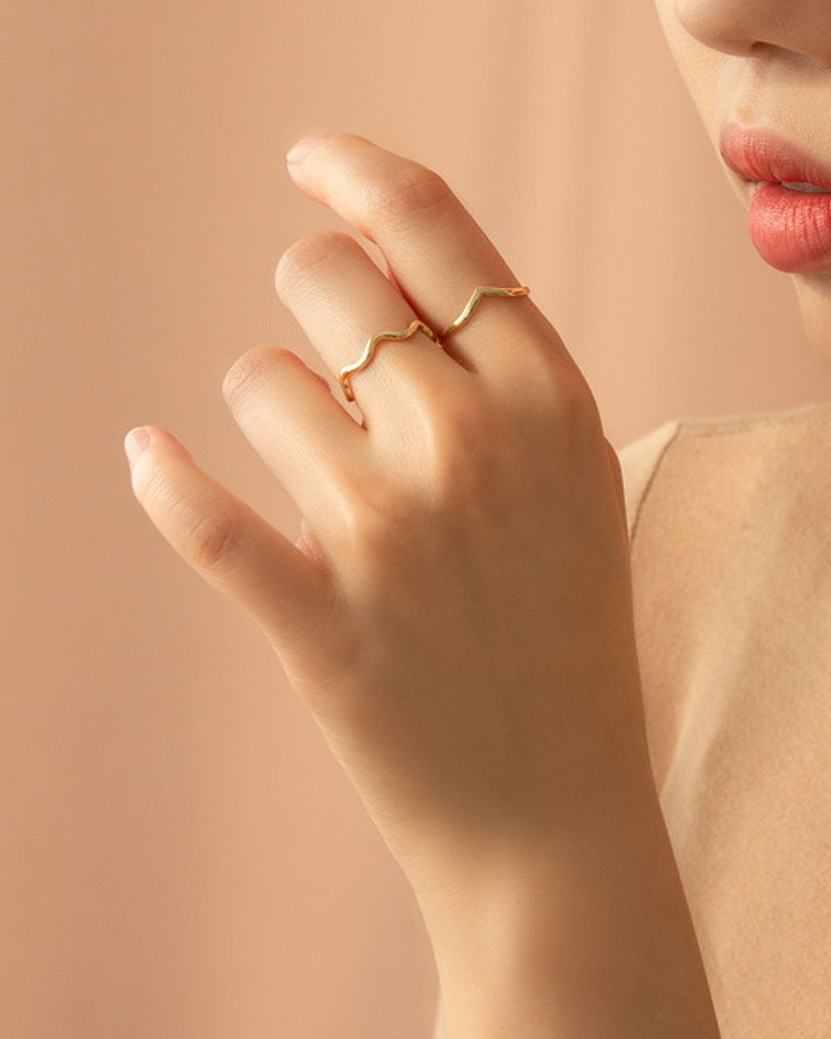 룬느(LUNNE) 14k 지그재그 웨이브 반지 (14k골드) #W17