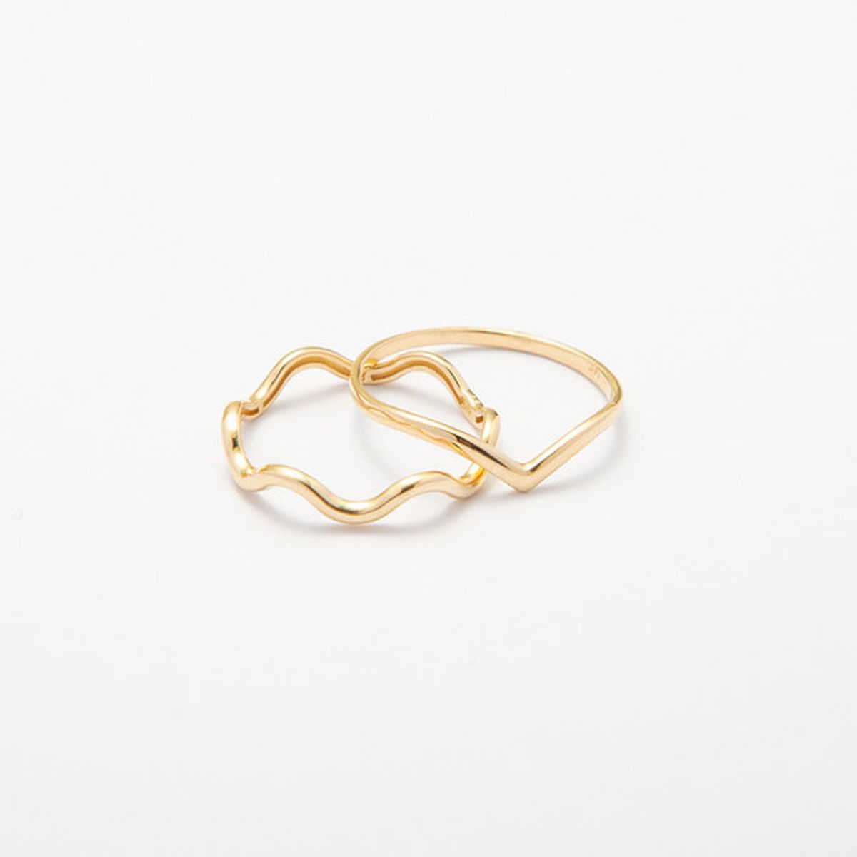 룬느(LUNNE) 14k 지그재그 웨이브 반지 (14k골드) #W17