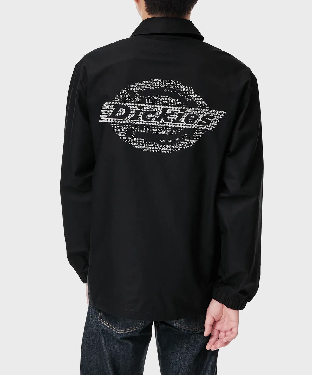 디키즈(DICKIES) 라이트 웨이트 릴렉스드 백 프린트 코치 재킷 Black