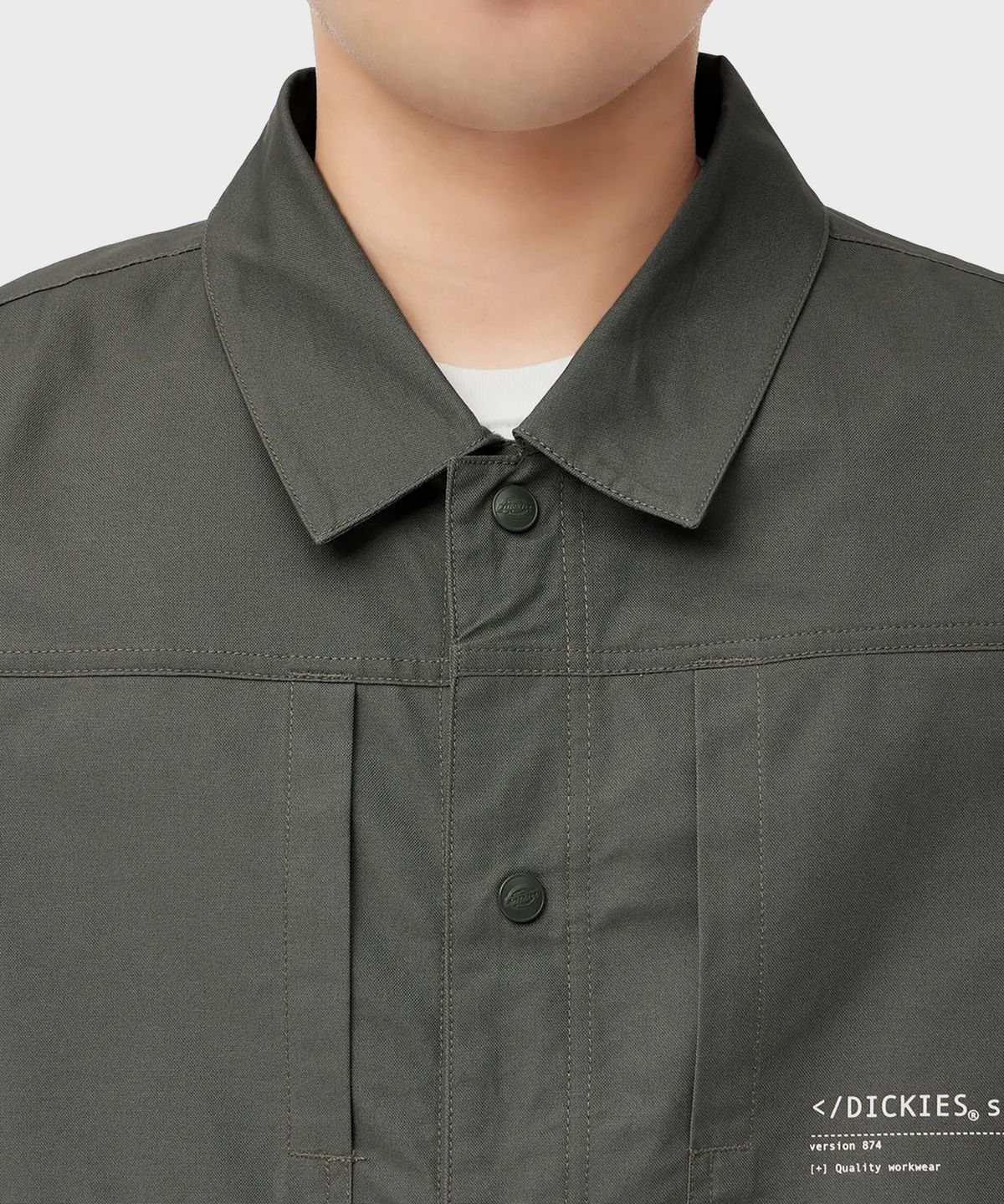 디키즈(DICKIES) 라이트 웨이트 릴렉스드 백 프린트 코치 재킷 Gunmetal