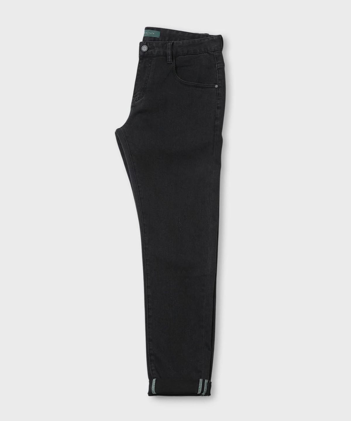 빠니깔레(PANICALE) 블랙 로고 스티치 데님 팬츠 [블랙]