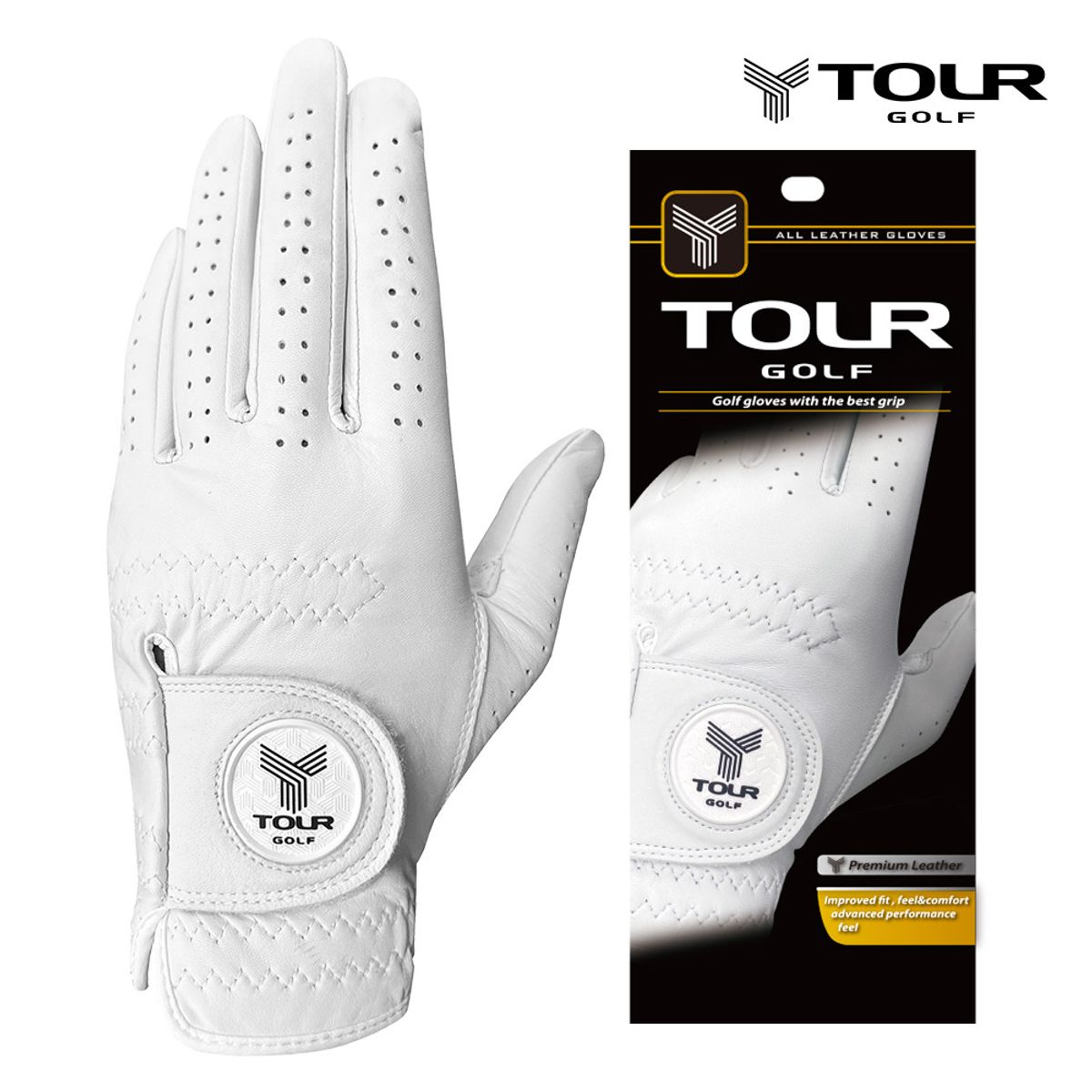 투어골프(TOURGOLF) 투어골프 천연양피 남성 골프장갑 좌우세트