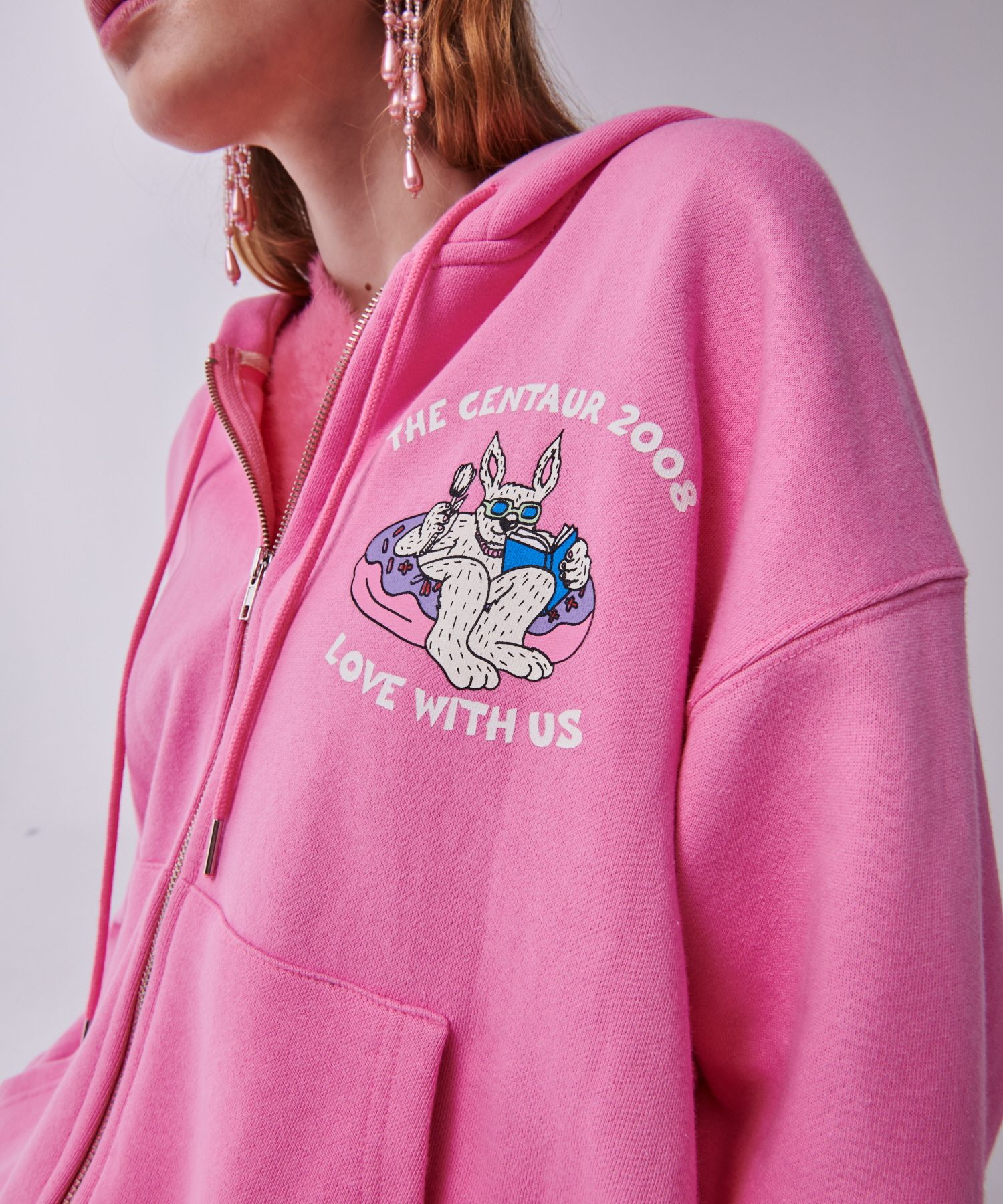 MUSINSA公式 | CENTAUR.KR HOODY ZIP UP DONUT RABBIT_PINK
