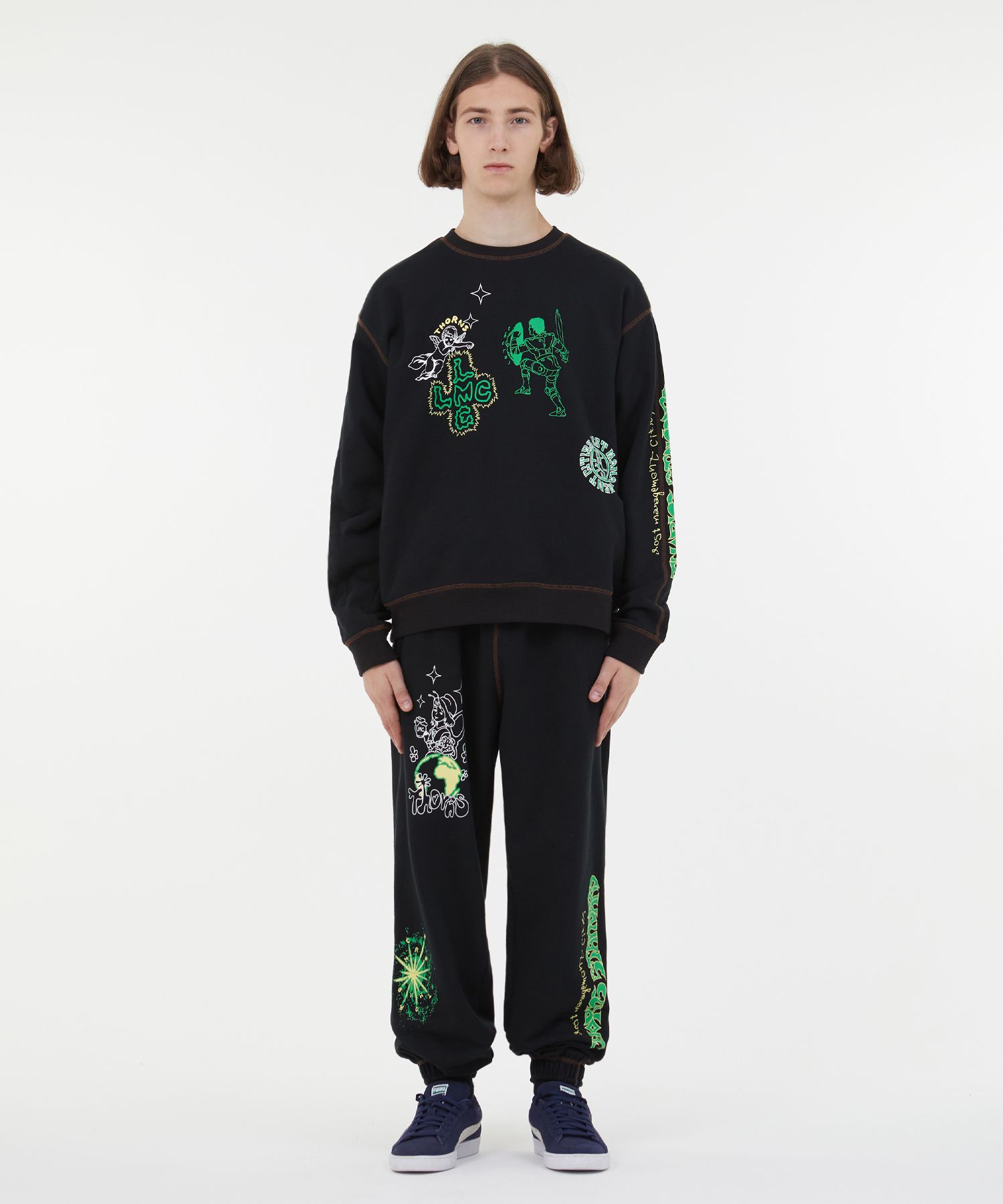 [ LMC ]★LMC THORNS COLLAGE CNTRST ST SWEATPANTS MUSINSA | LMC LMC THORNS COLLAGE CNTRST ST SWEATPANTS black