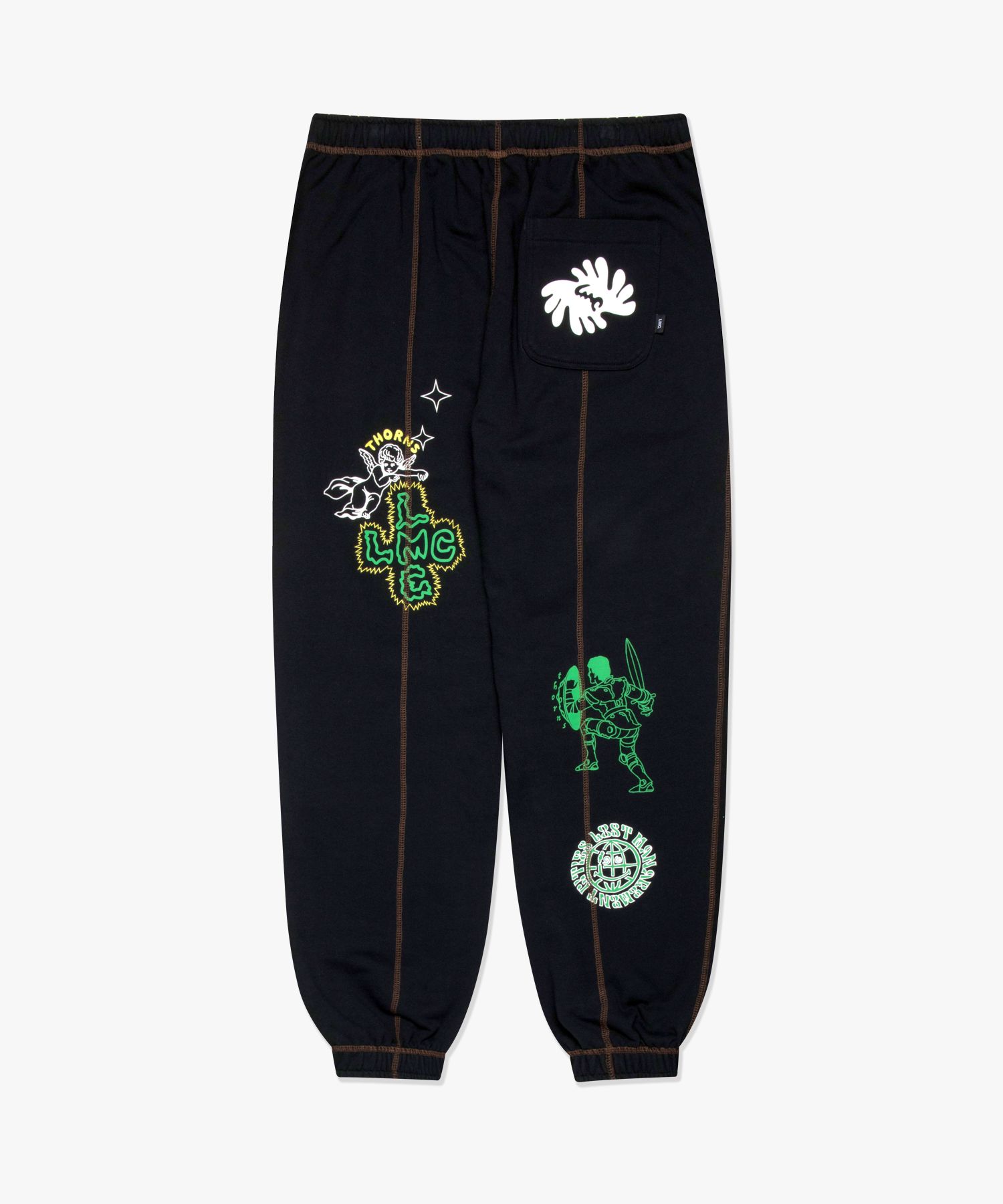 MUSINSA | LMC LMC THORNS COLLAGE CNTRST ST SWEATPANTS black