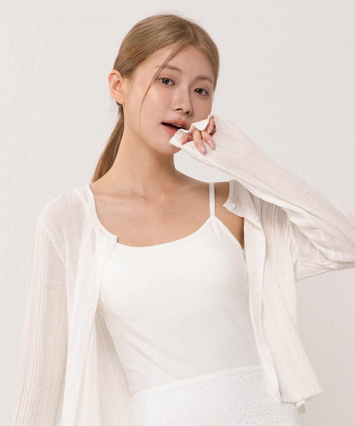 싸이클린(CYCLEAN) 노와이어 캡내장 브라탑 여성나시 (화이트)