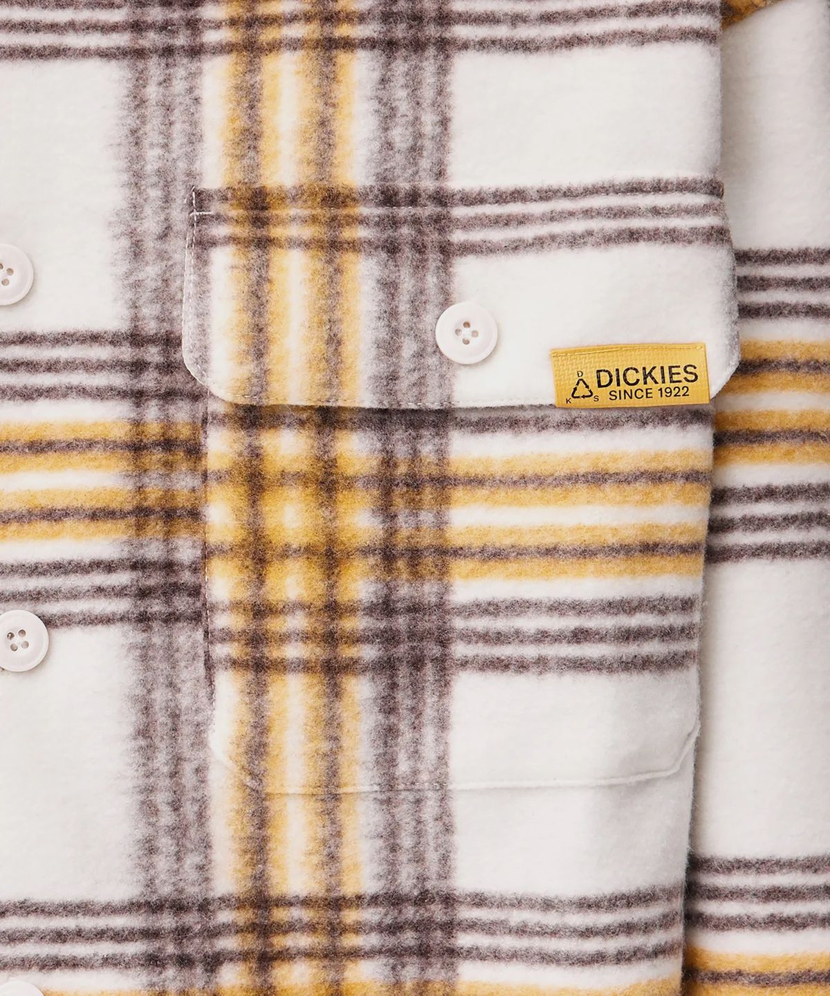 디키즈(DICKIES) 릴렉스드 플래드 롱 슬리브 셔츠 Cream