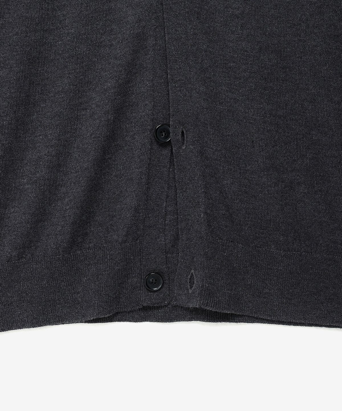 노이어(NOIRER) 캐시미어 레이어드 모크넥 가디건 니트 (다크그레이)