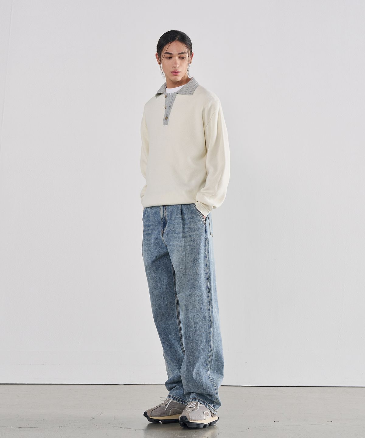 아워데이즈(OURDAYZ) 와이드핏 데님 팬츠 [WASHED LIGHT BLUE]