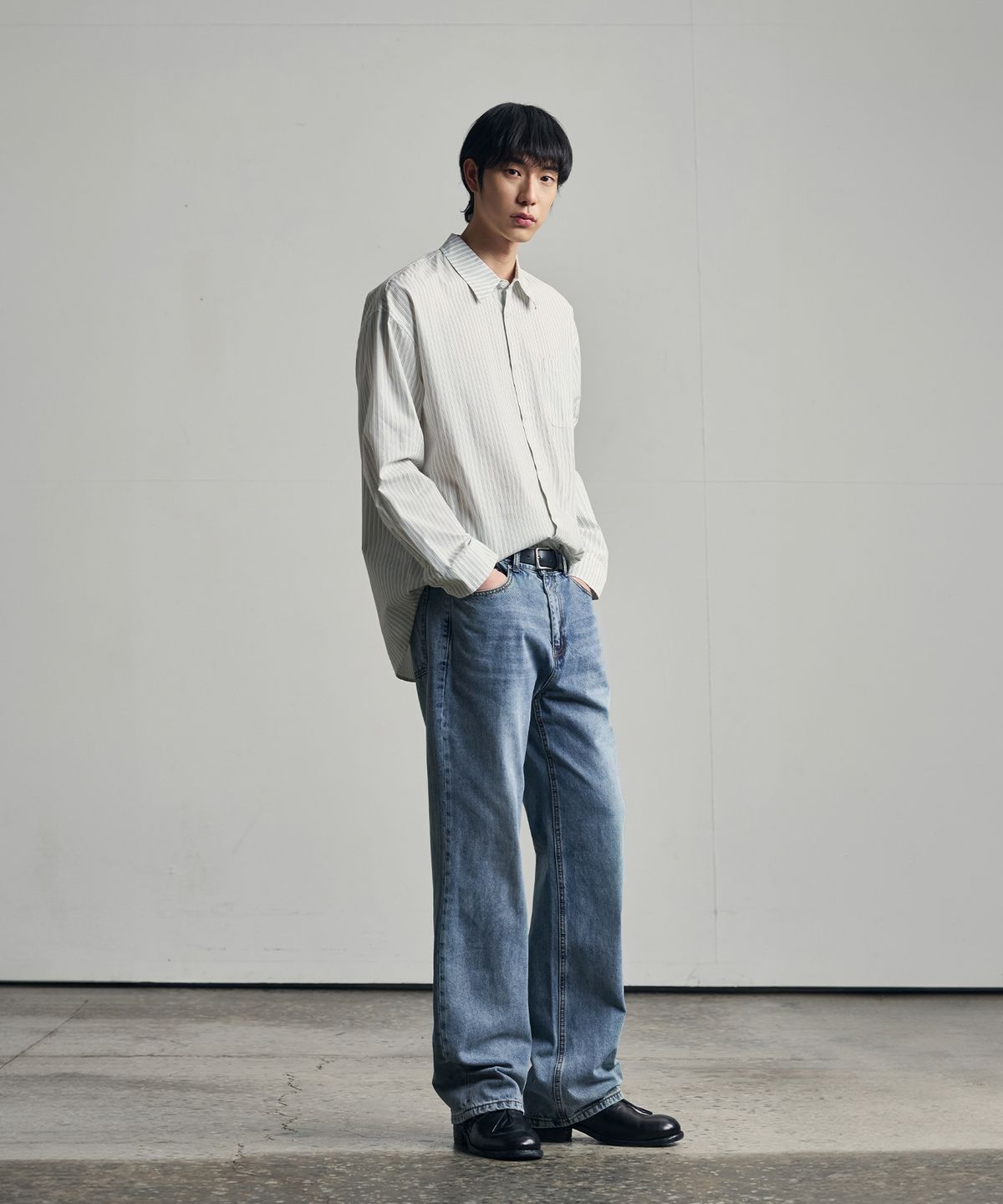 아워데이즈(OURDAYZ) 세미 와이드 데님 팬츠 [WASHED LIGHT BLUE]