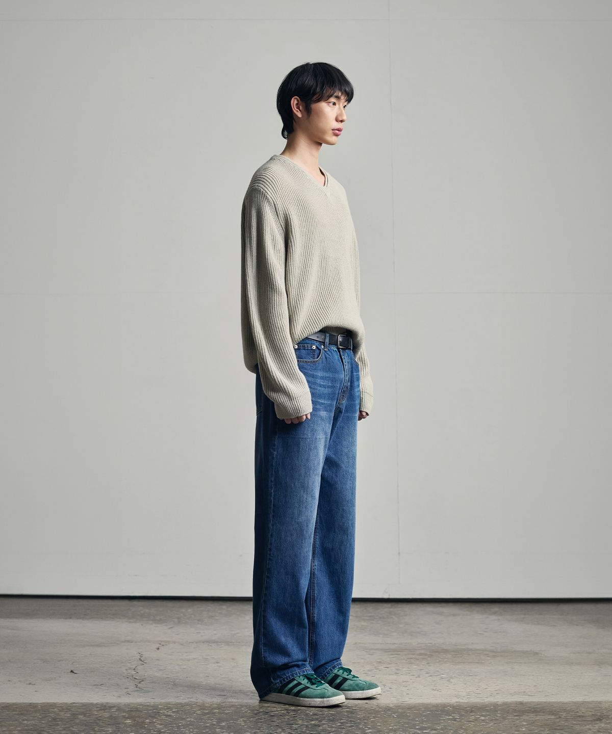 아워데이즈(OURDAYZ) 세미 와이드 데님 팬츠 [WASHED DARK BLUE]