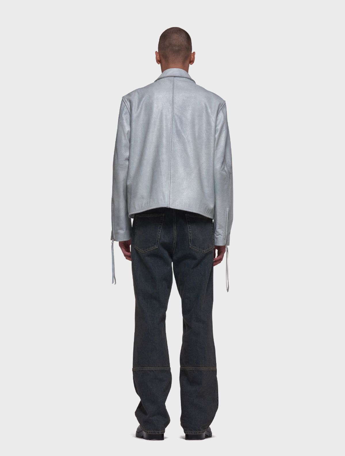 데호(DEHO) WHITE DISTRESS BIKER JACKET [White]