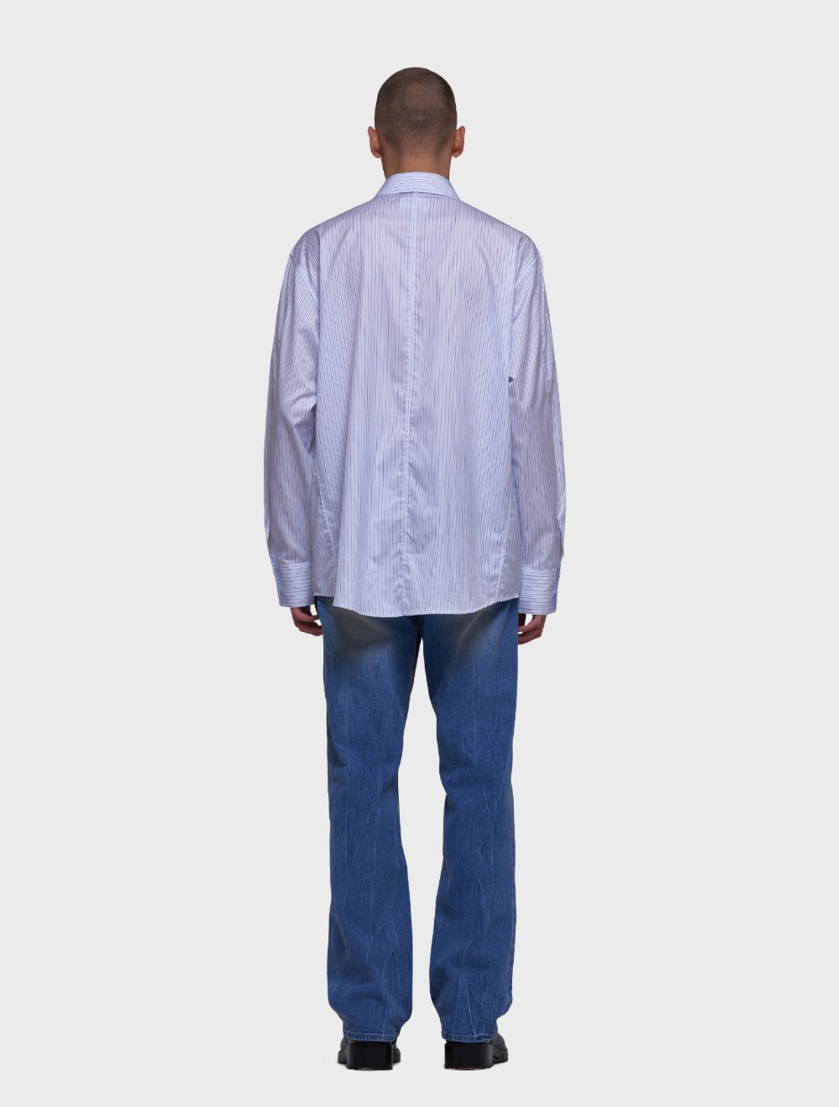 데호(DEHO) DRIVER SHIRTS [Stripe blue]