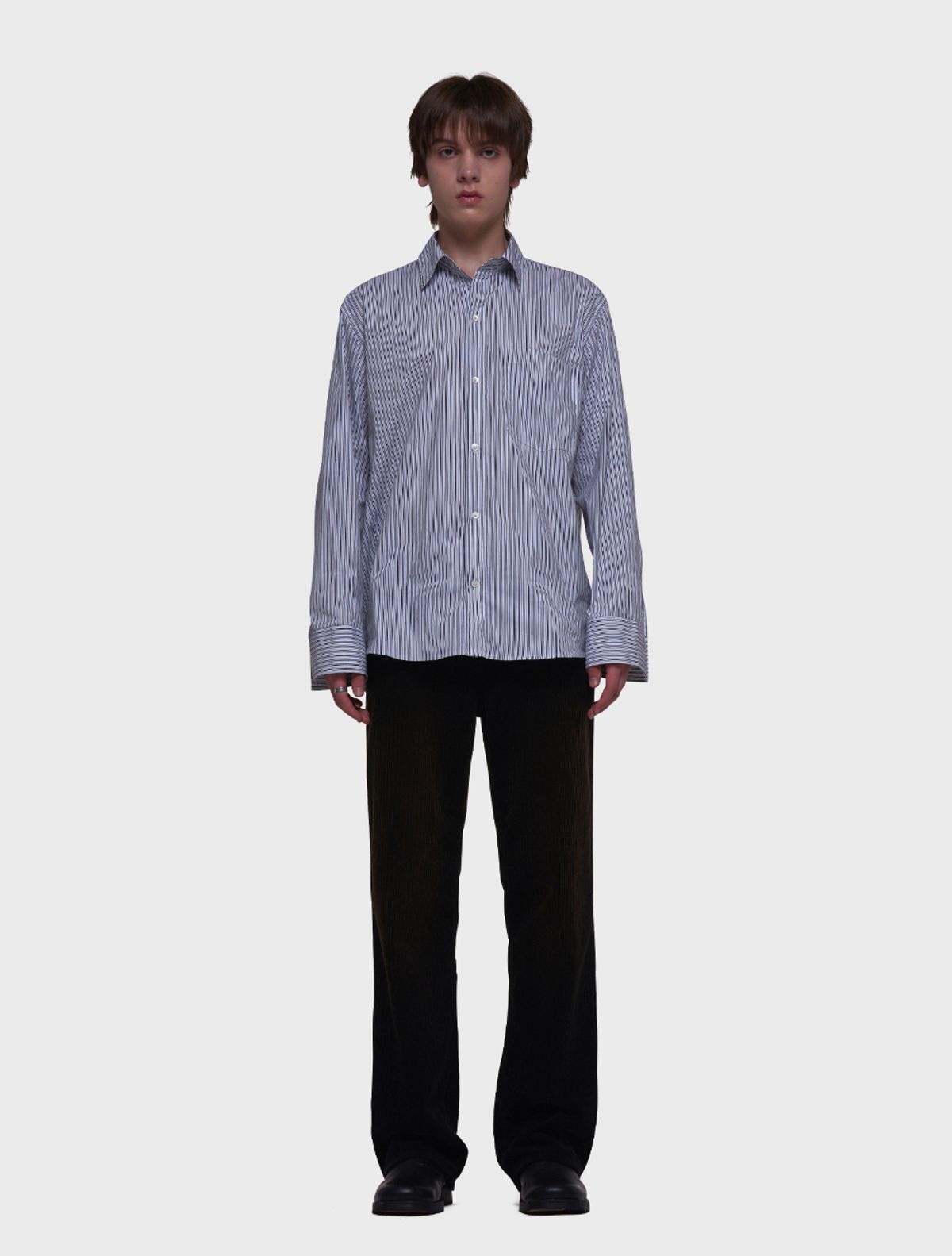 데호(DEHO) DRIVER SHIRTS [Stripe black]