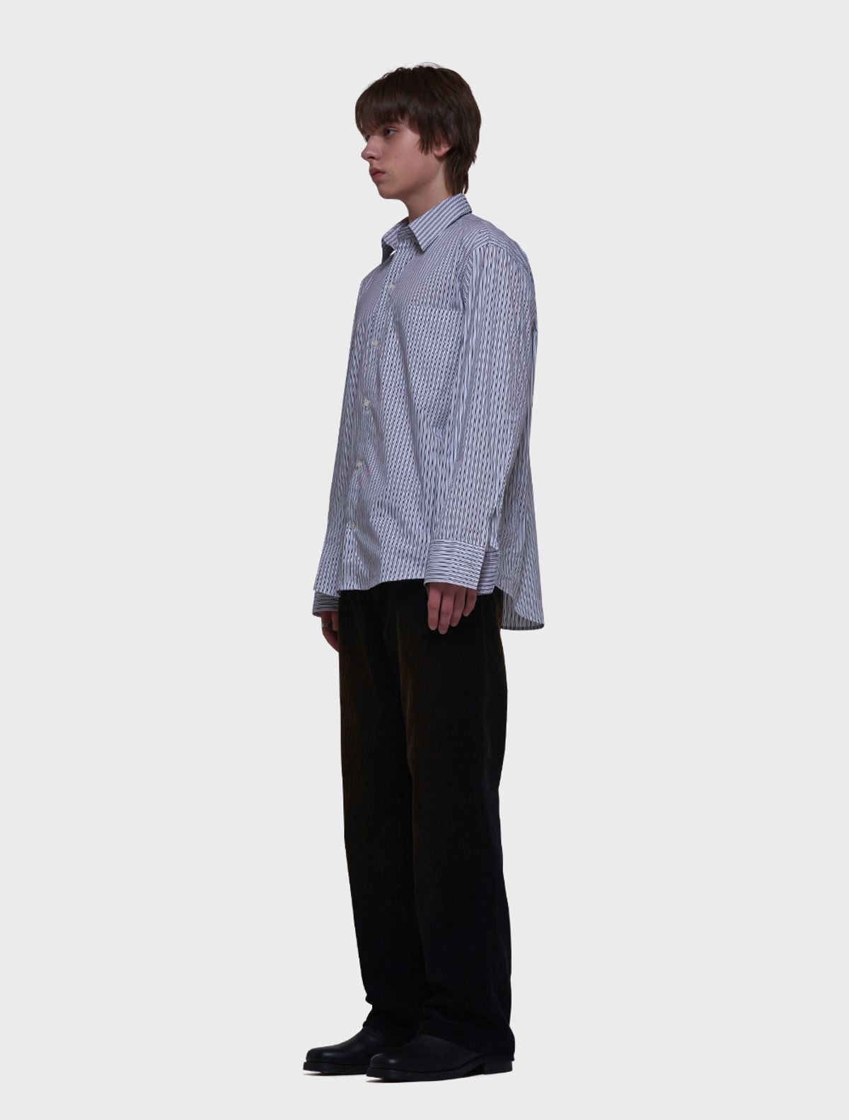 데호(DEHO) DRIVER SHIRTS [Stripe black]