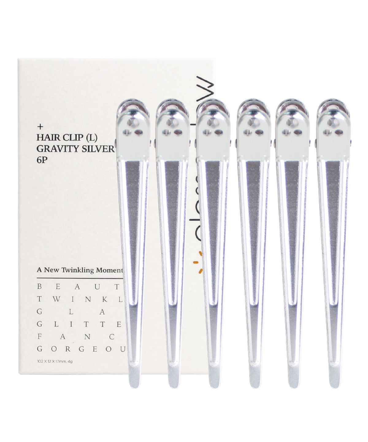 글로스앤글로우(GLOSS&GLOW) 국내생산 자국없는 집게핀 대 그래비티 실버 6P