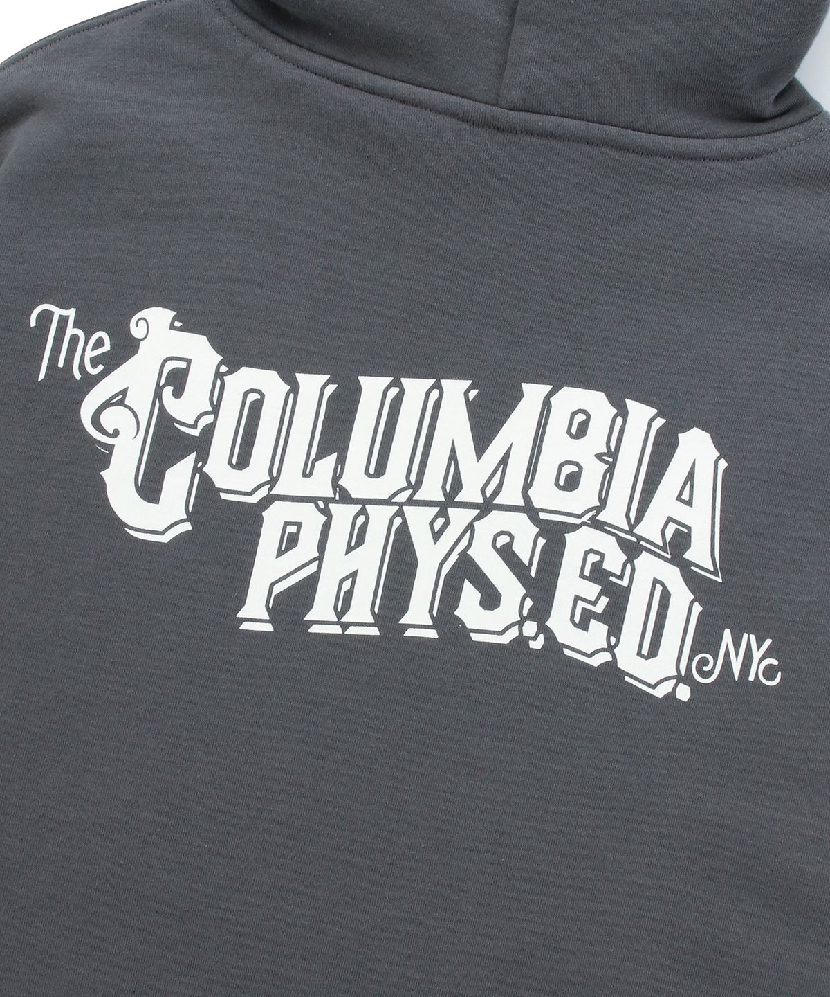 컬럼비아 유니버시티(COLUMBIA UNIVERSITY) CU PHYS.ED. LOGO FLEECE HOODY 차콜