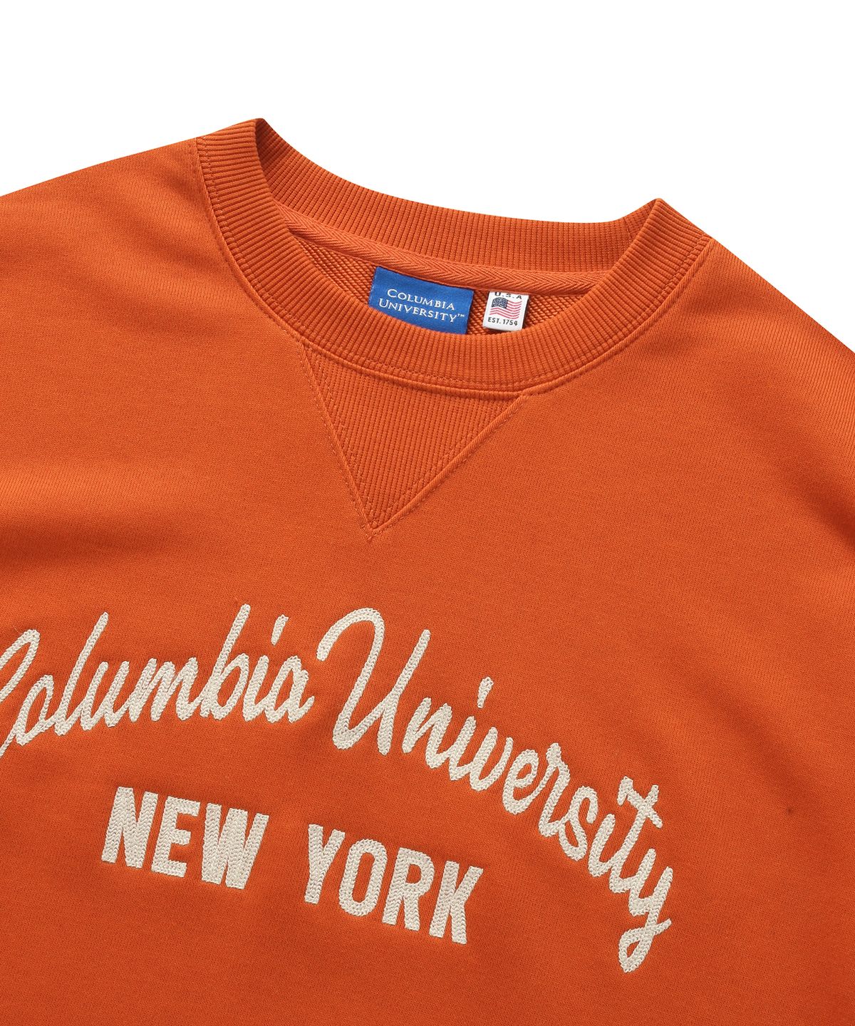 컬럼비아 유니버시티(COLUMBIA UNIVERSITY) CU NEW YORK CHAIN EMB TERRY SWEATSHIRTS 오렌지
