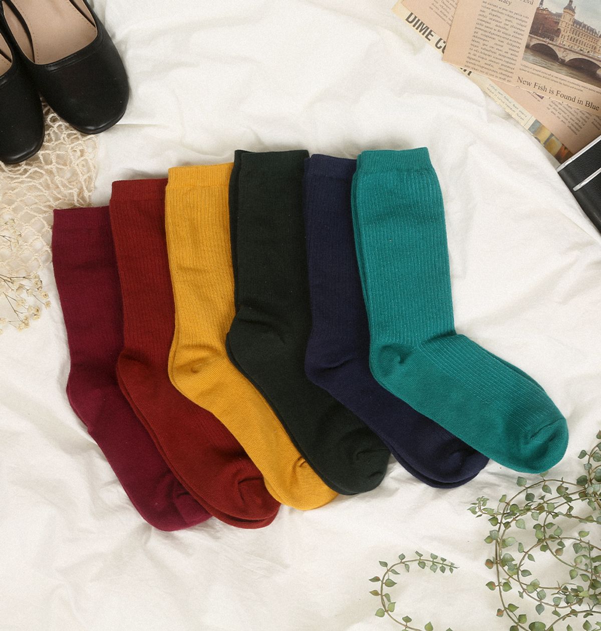삭스에이(SOCKSA) [8PACK] 시그니처 프림 골지 긴양말