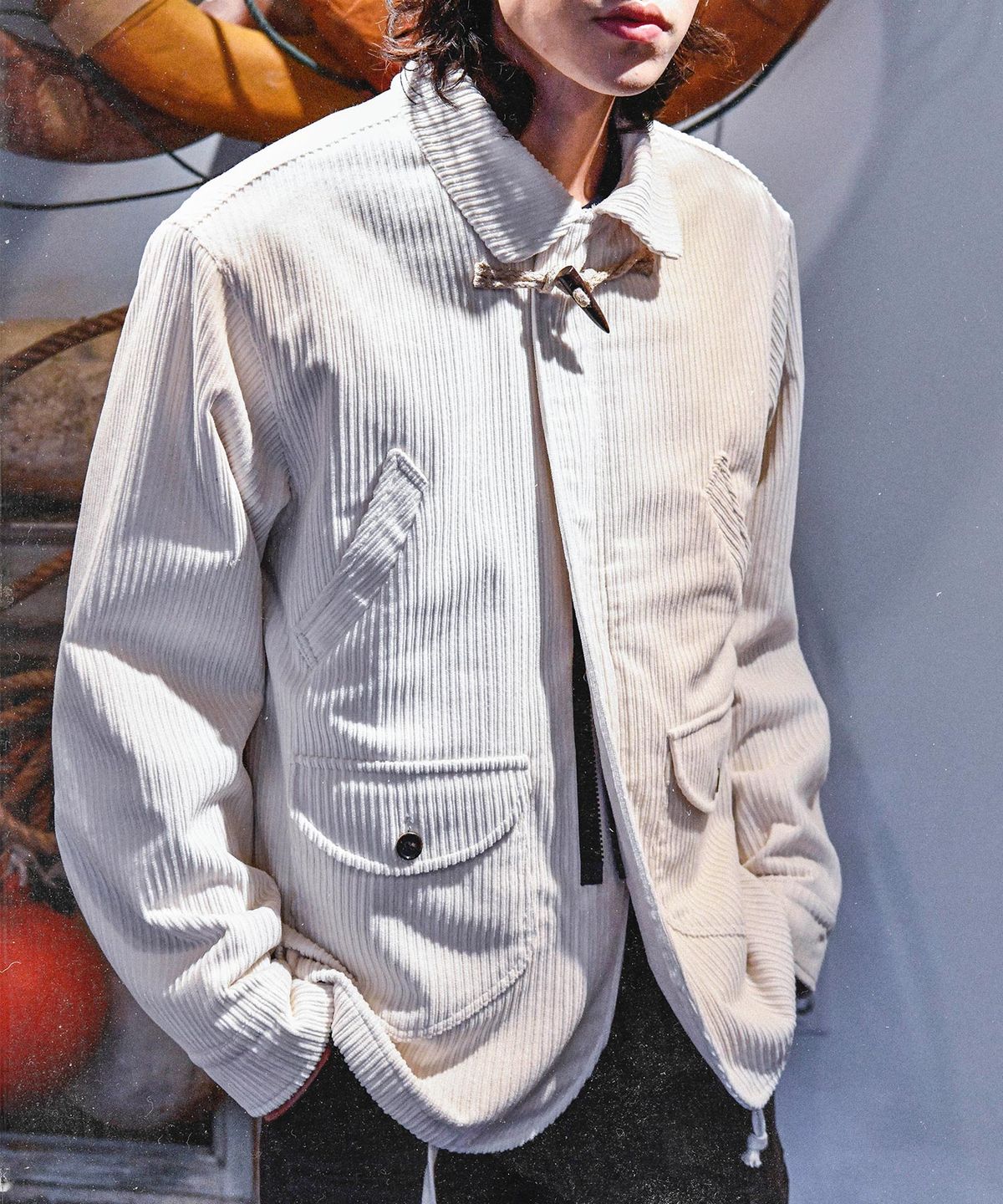 비디알(VDR) CORDUROY TOGGLE 4POCKET JACKET [Snow White]