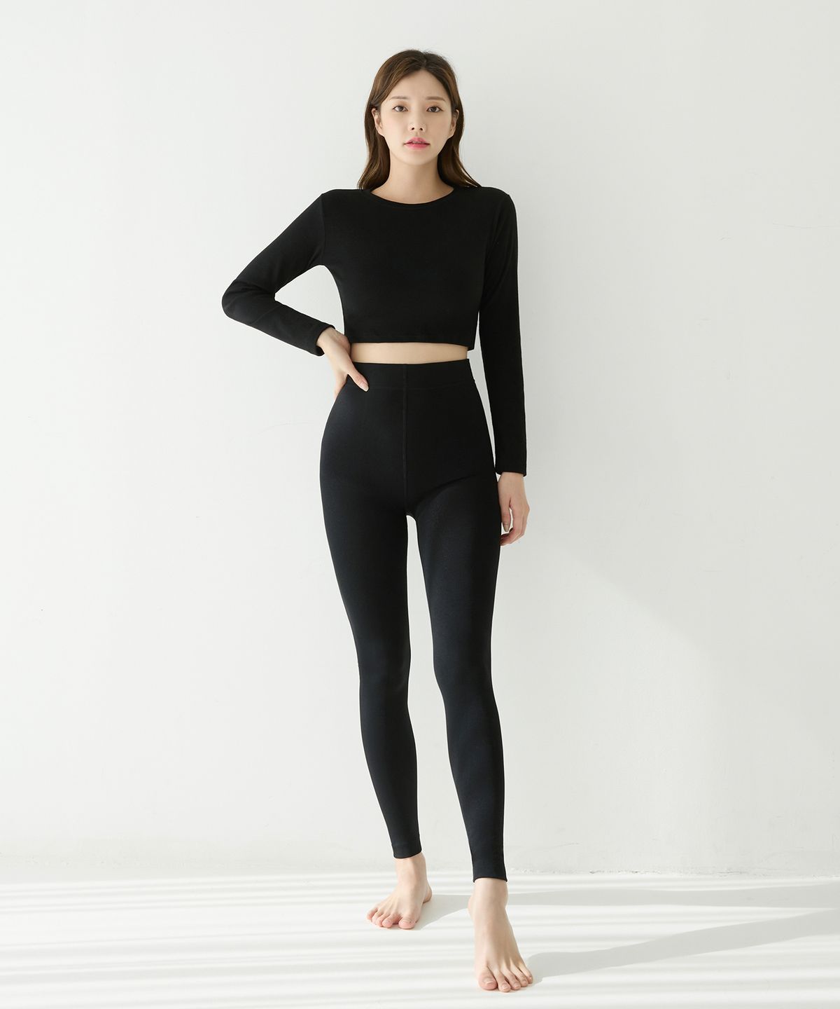 시글락(ZIKLAG) 우먼즈 히트온 타이즈 9부 레깅스_블랙