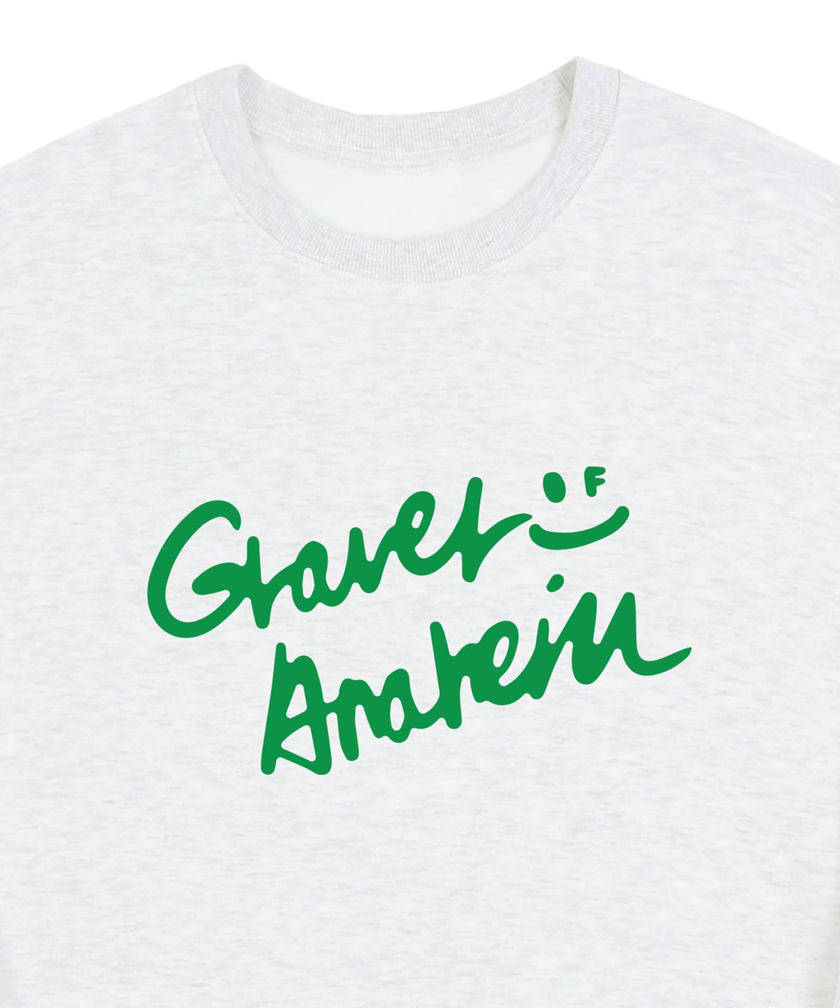 그레이버(GRAVER) [UNISEX]드로잉 로고 스마일 맨투맨_멜란지화이트