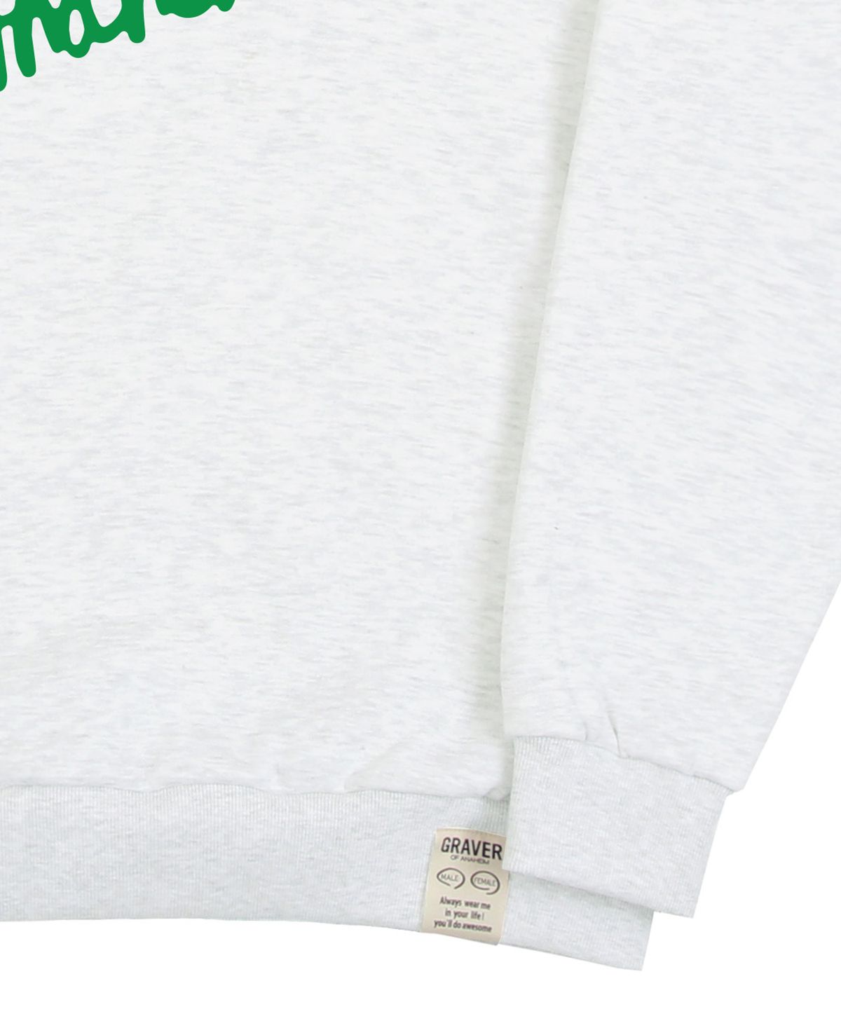그레이버(GRAVER) [UNISEX]드로잉 로고 스마일 맨투맨_멜란지화이트