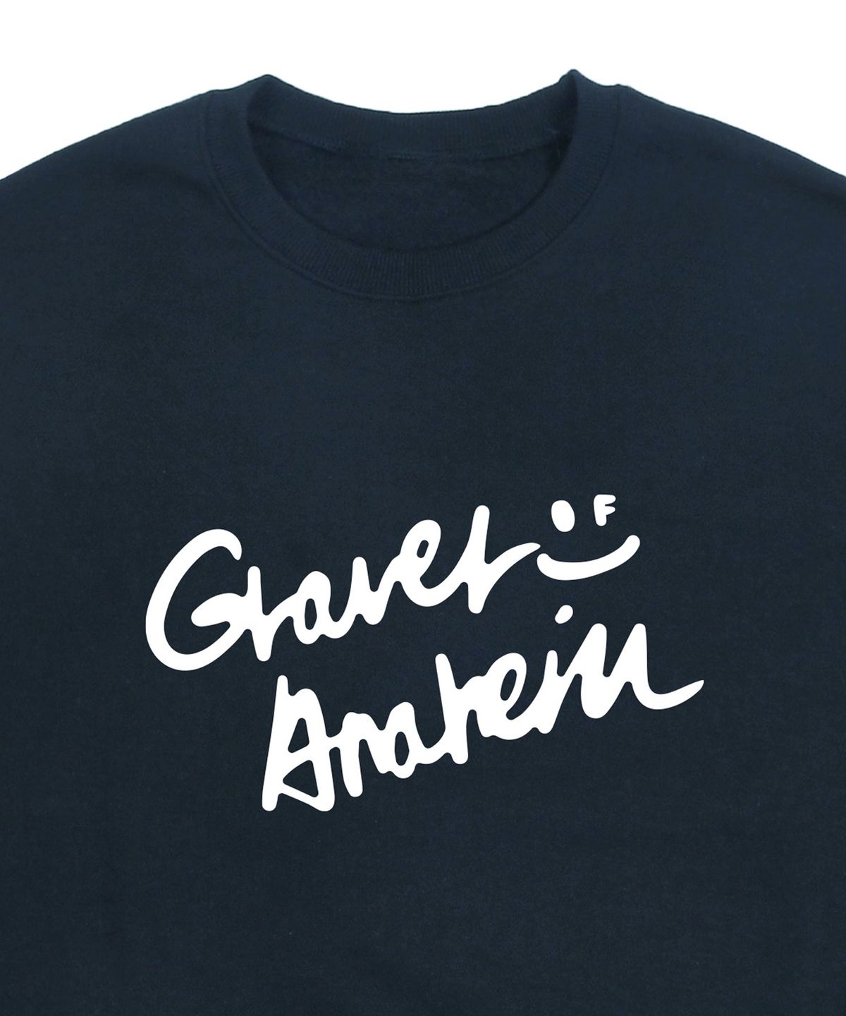 그레이버(GRAVER) [UNISEX]드로잉 로고 스마일 맨투맨_네이비