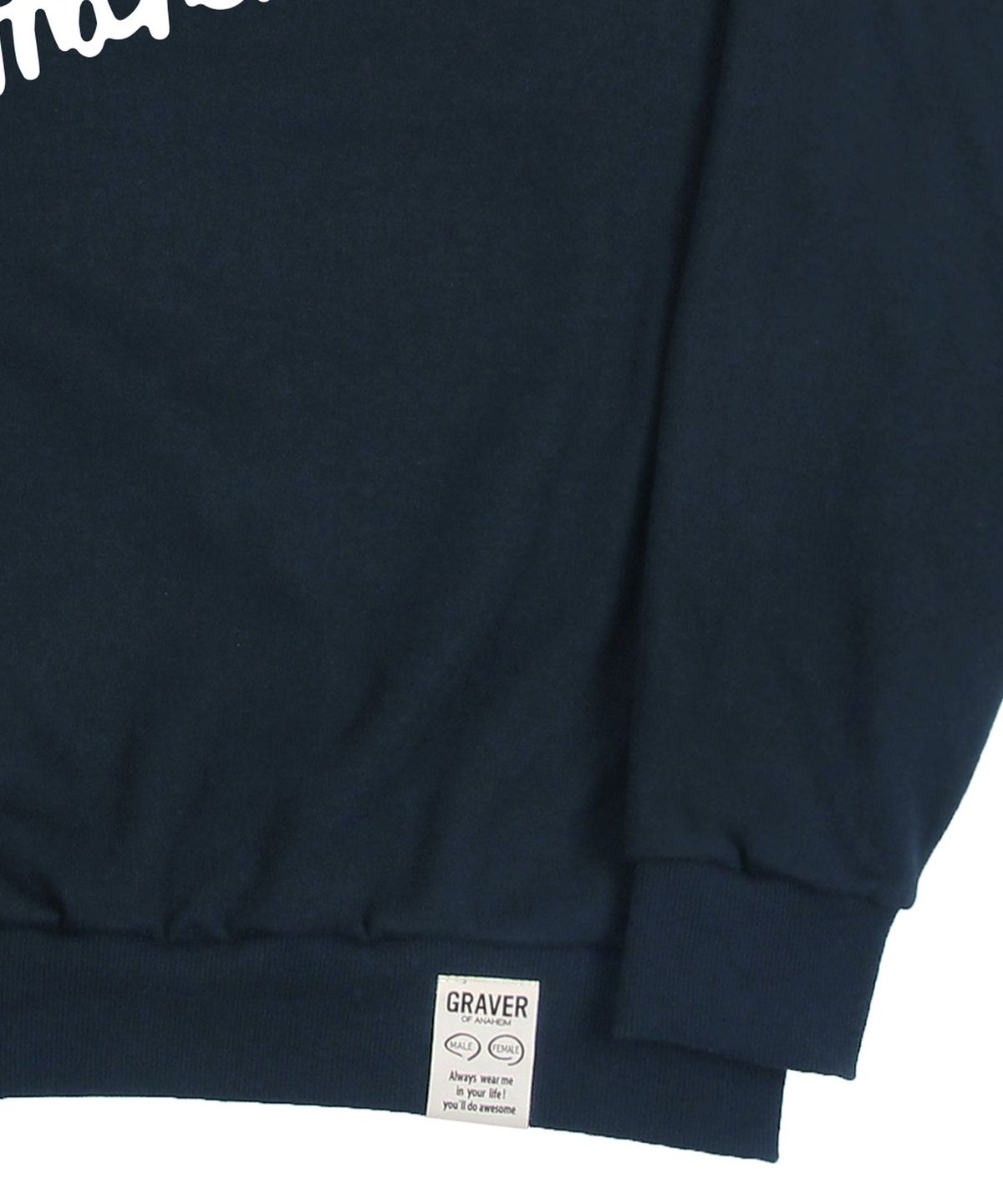 그레이버(GRAVER) [UNISEX]드로잉 로고 스마일 맨투맨_네이비