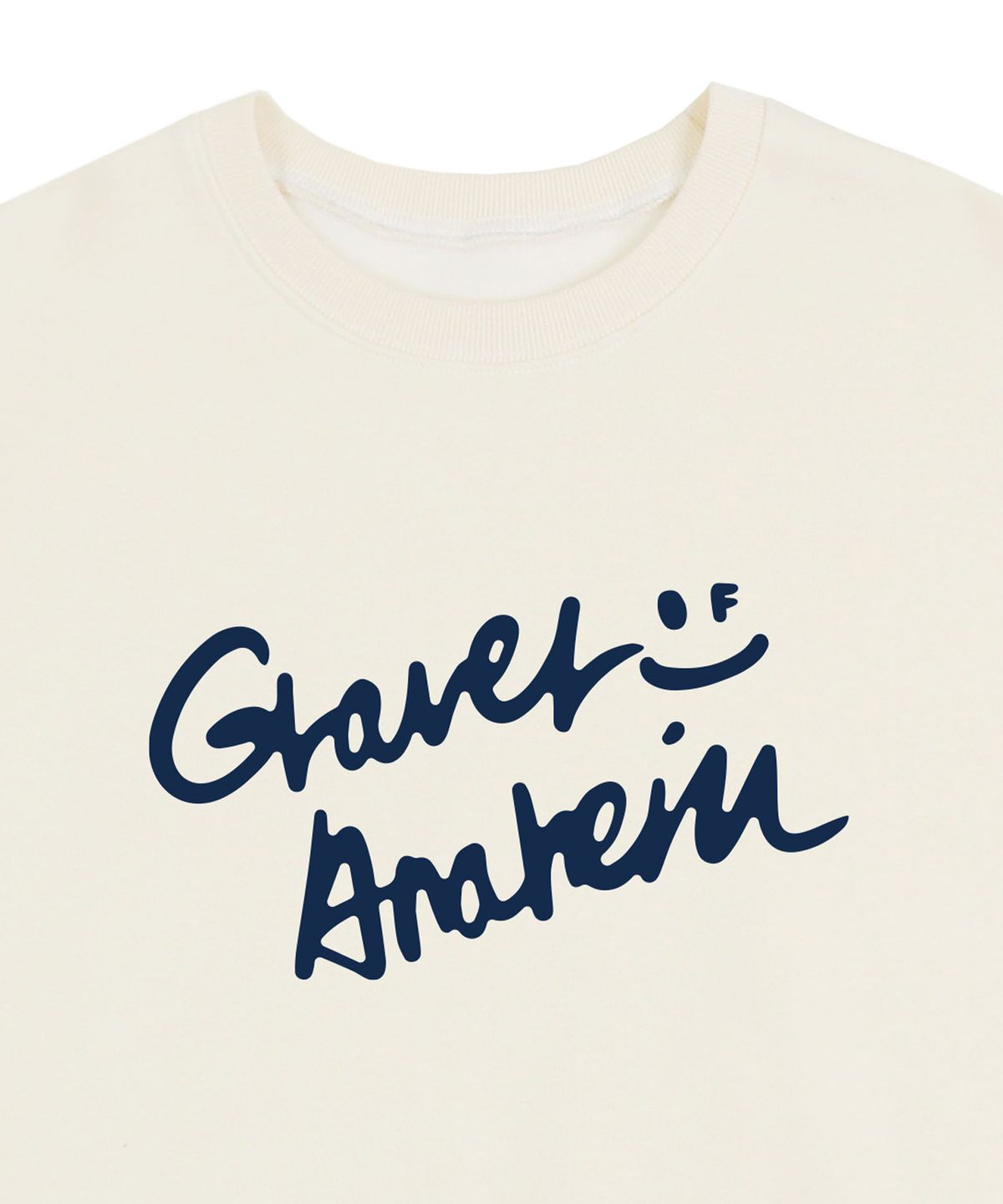 그레이버(GRAVER) [UNISEX]드로잉 로고 스마일 맨투맨_크림