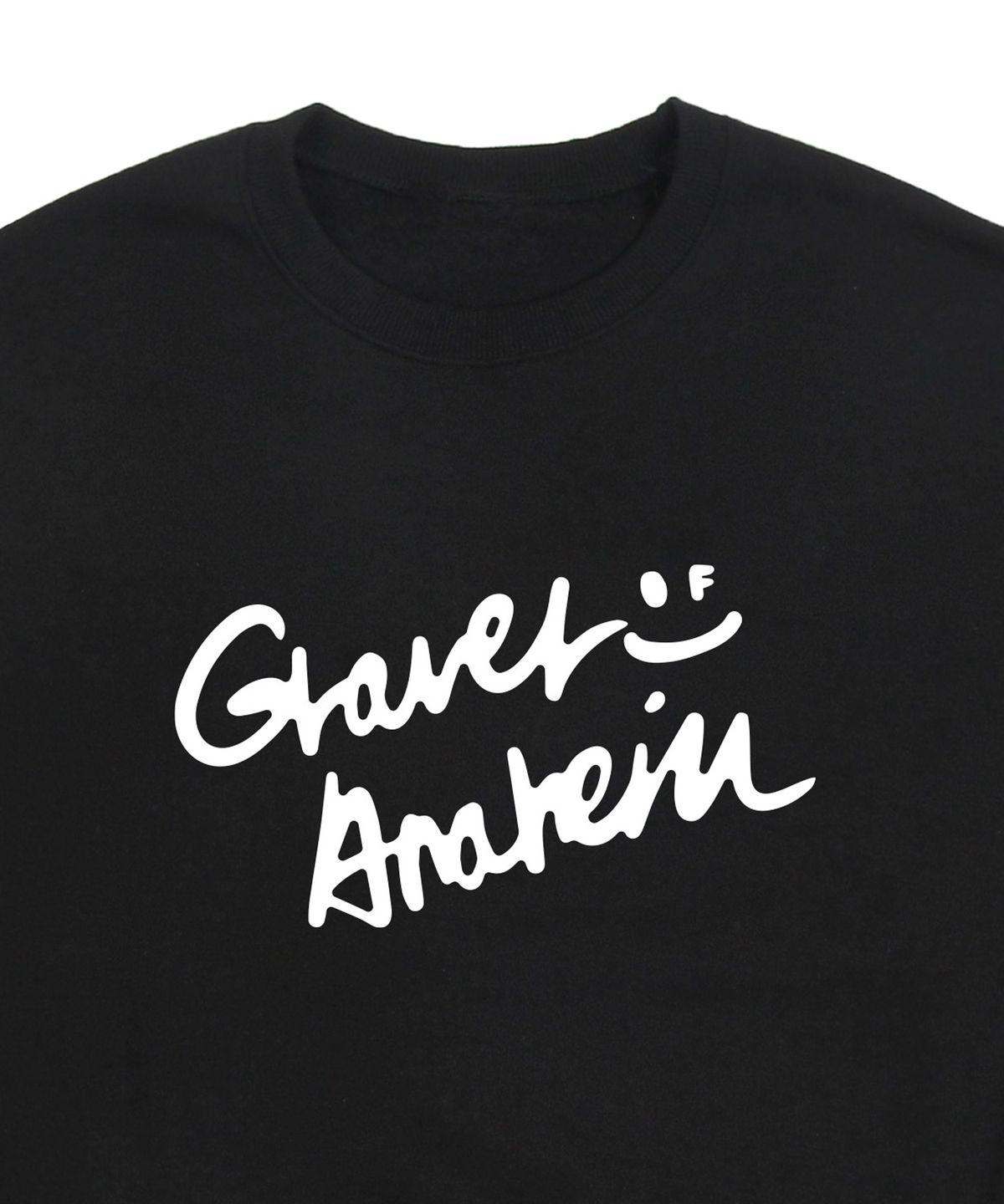 그레이버(GRAVER) [UNISEX]드로잉 로고 스마일 맨투맨_블랙
