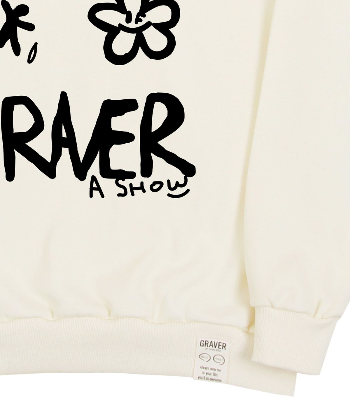 그레이버(GRAVER) [UNISEX]멀티1 로고 맨투맨_크림