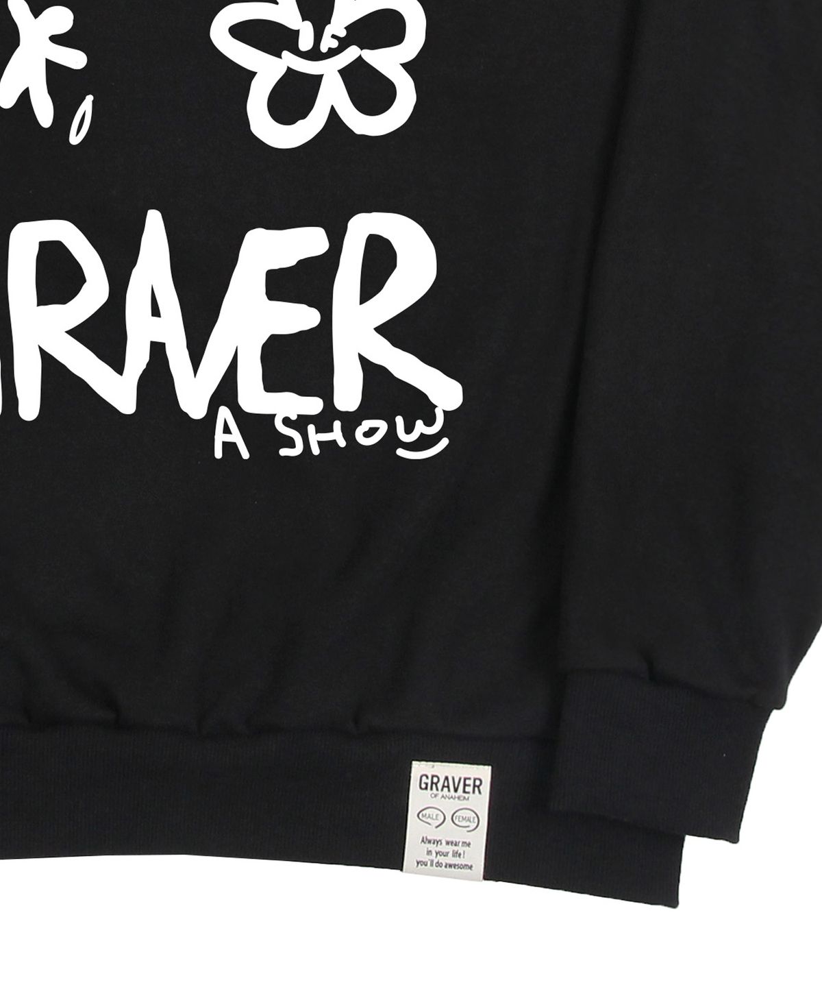 그레이버(GRAVER) [UNISEX]멀티1 로고 맨투맨_블랙