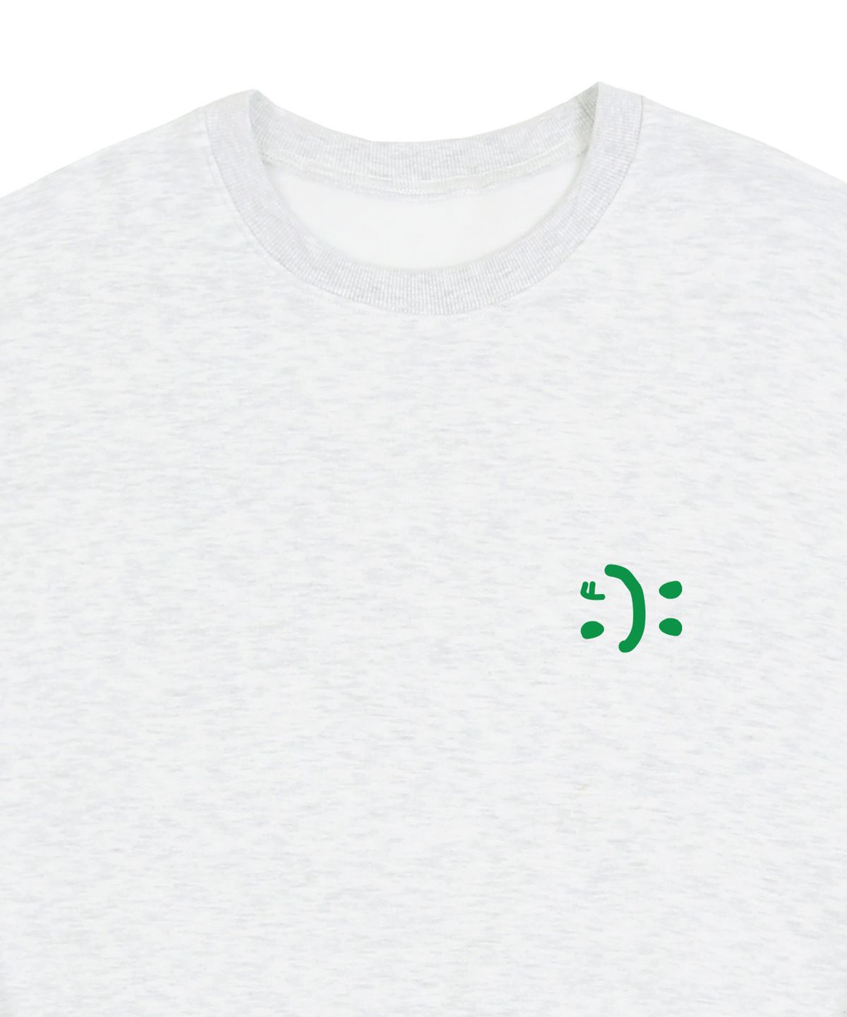 그레이버(GRAVER) [UNISEX]스몰 더블 드로잉스마일 맨투맨_멜란지화이트