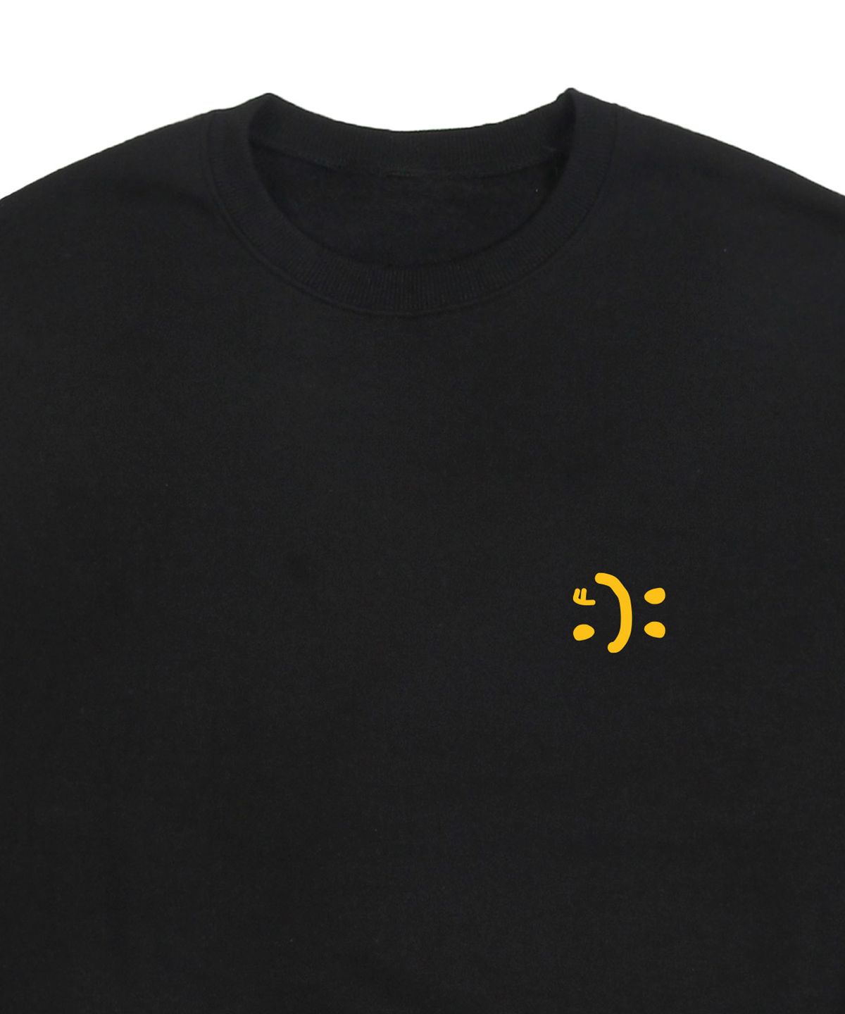 그레이버(GRAVER) [UNISEX]스몰 더블 드로잉스마일 맨투맨_블랙
