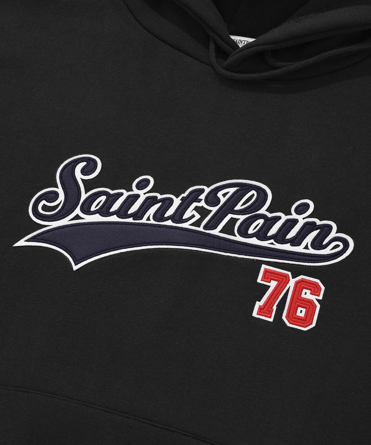 세인트페인(SAINTPAIN) SP 팀 로고 후드-블랙