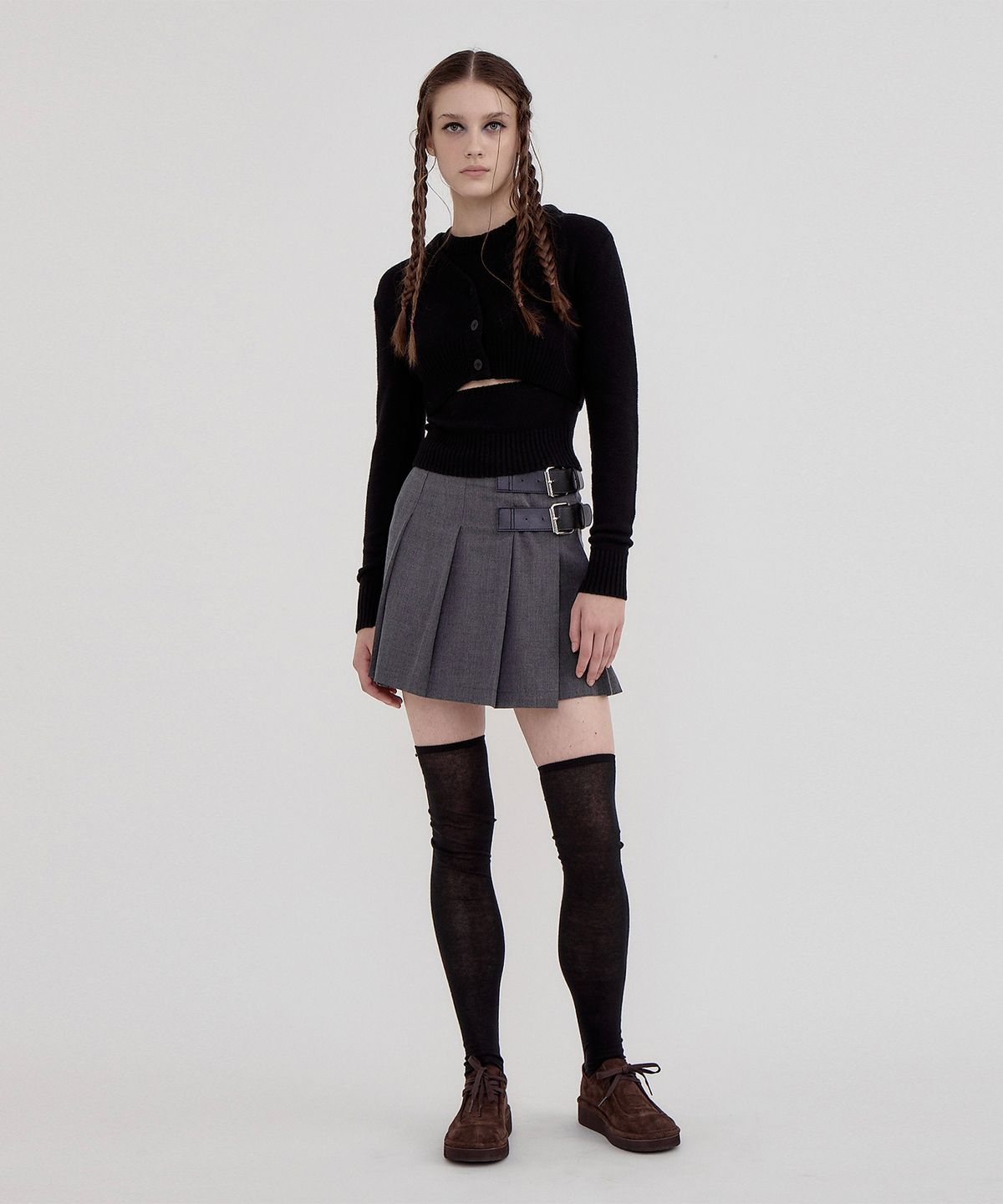 레스트앤레크레이션(REST&RECREATION) RR CROP KNIT CARDIGAN BLACK