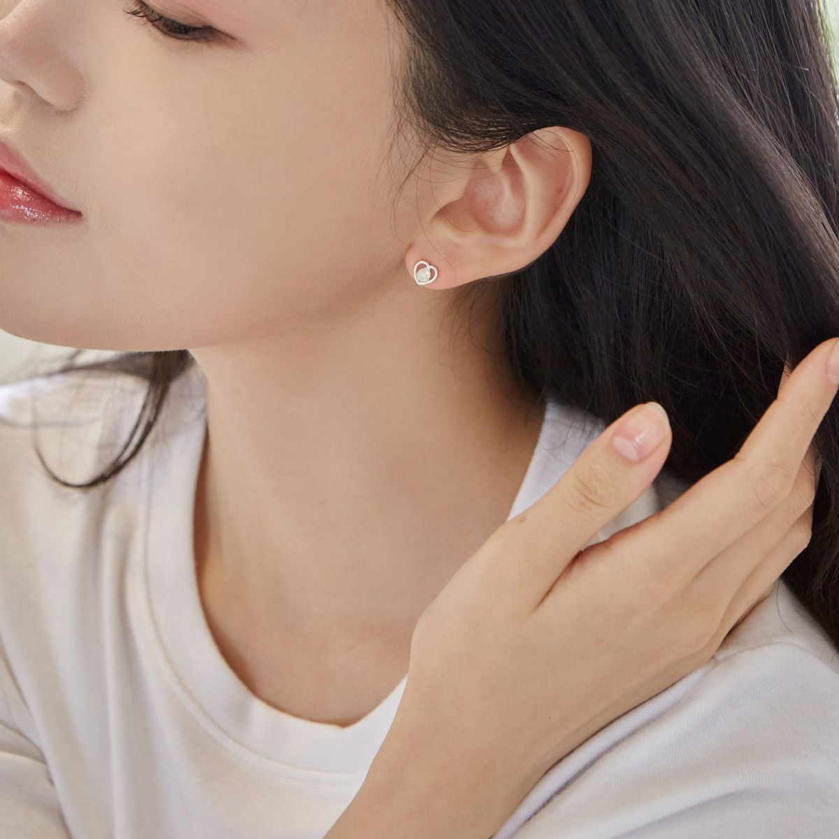 47베이지(47BAG) 925 Silver Erica Heart Earrings/ 에리카