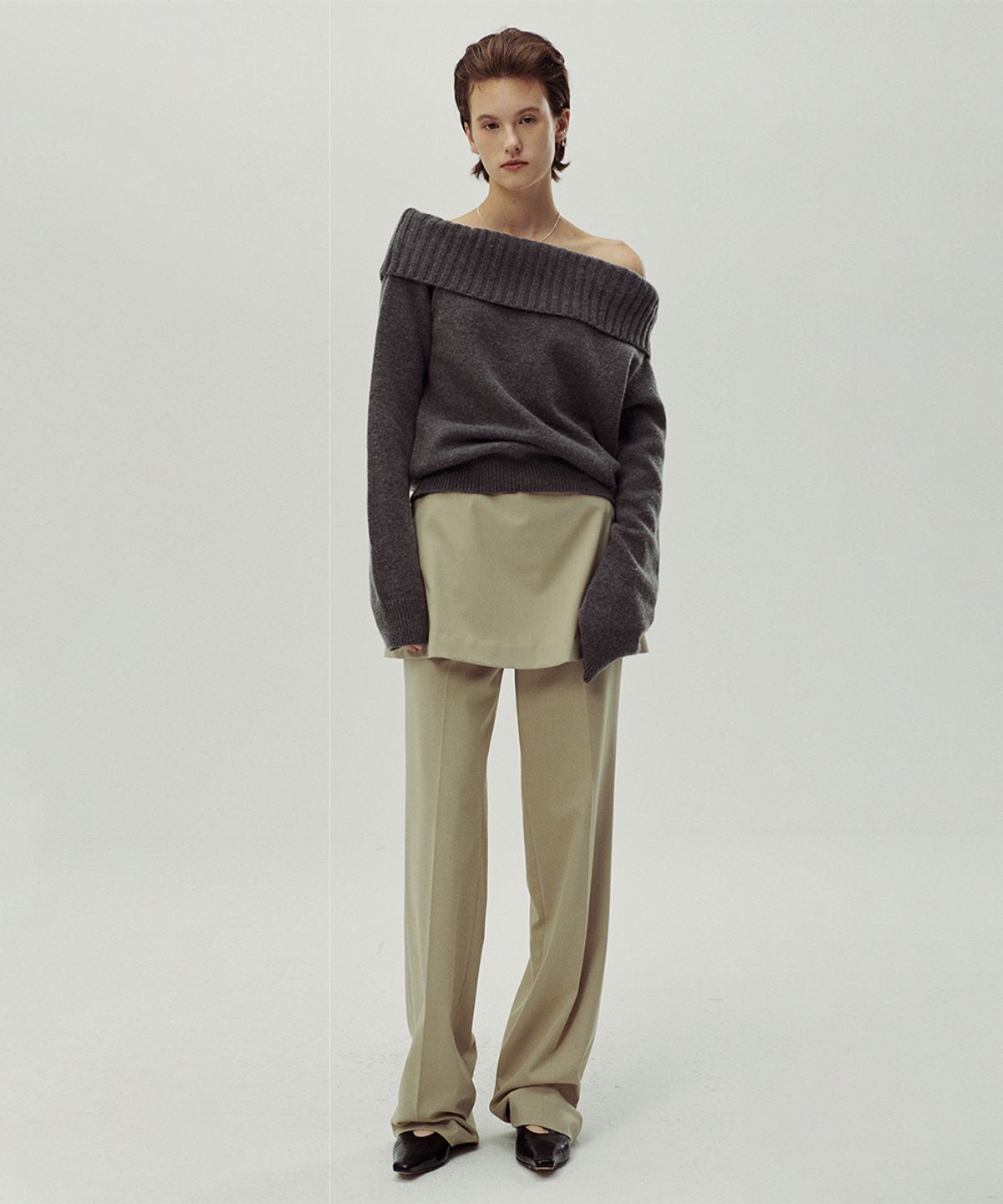 시눈(SINOON) 2 WAY LAYERED PANTS (LIGHT BEIGE)