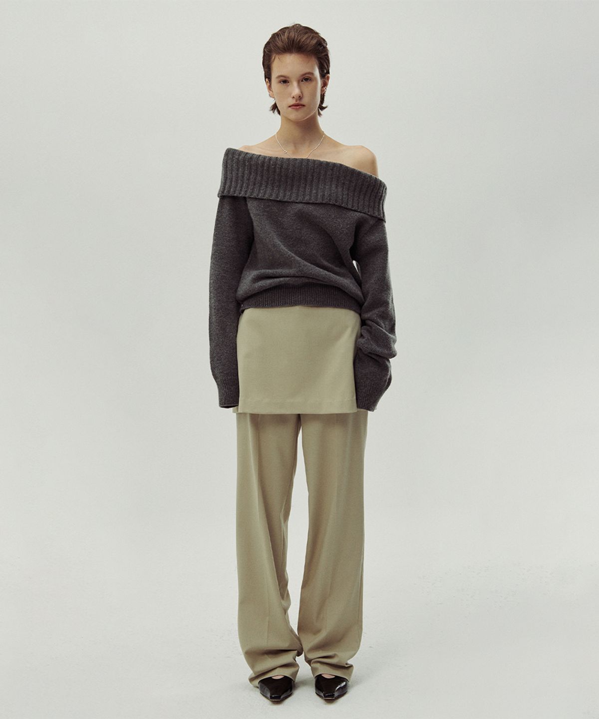 시눈(SINOON) 2 WAY LAYERED PANTS (LIGHT BEIGE)